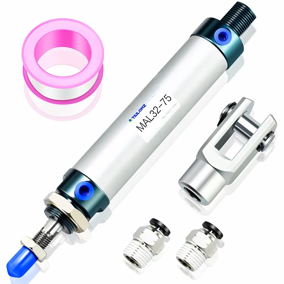 TAILONZ PNEUMATIC Cilindro neumático doble efecto 32 mm 75 mm carrera MAL32x75