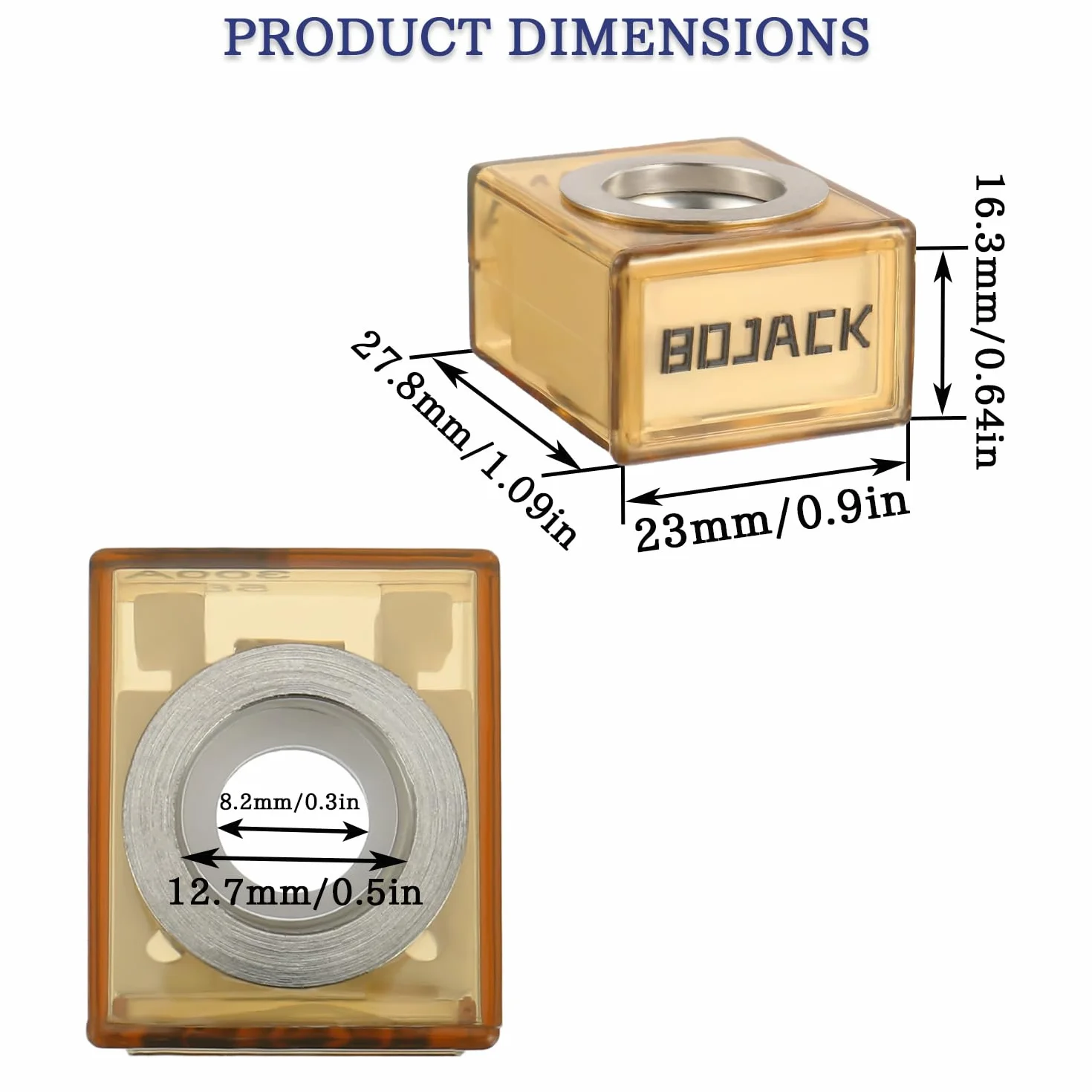 BOJACK MRBF Bloque de Fusibles 5/16" 125A 58V Fusible de Batería Marino