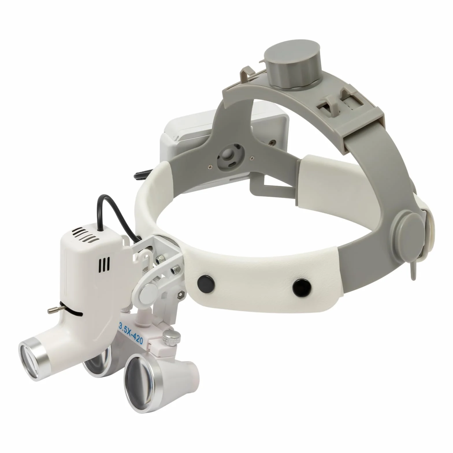 Lupa dentista binocular 3.5x 420mm con luz quirúrgica médica