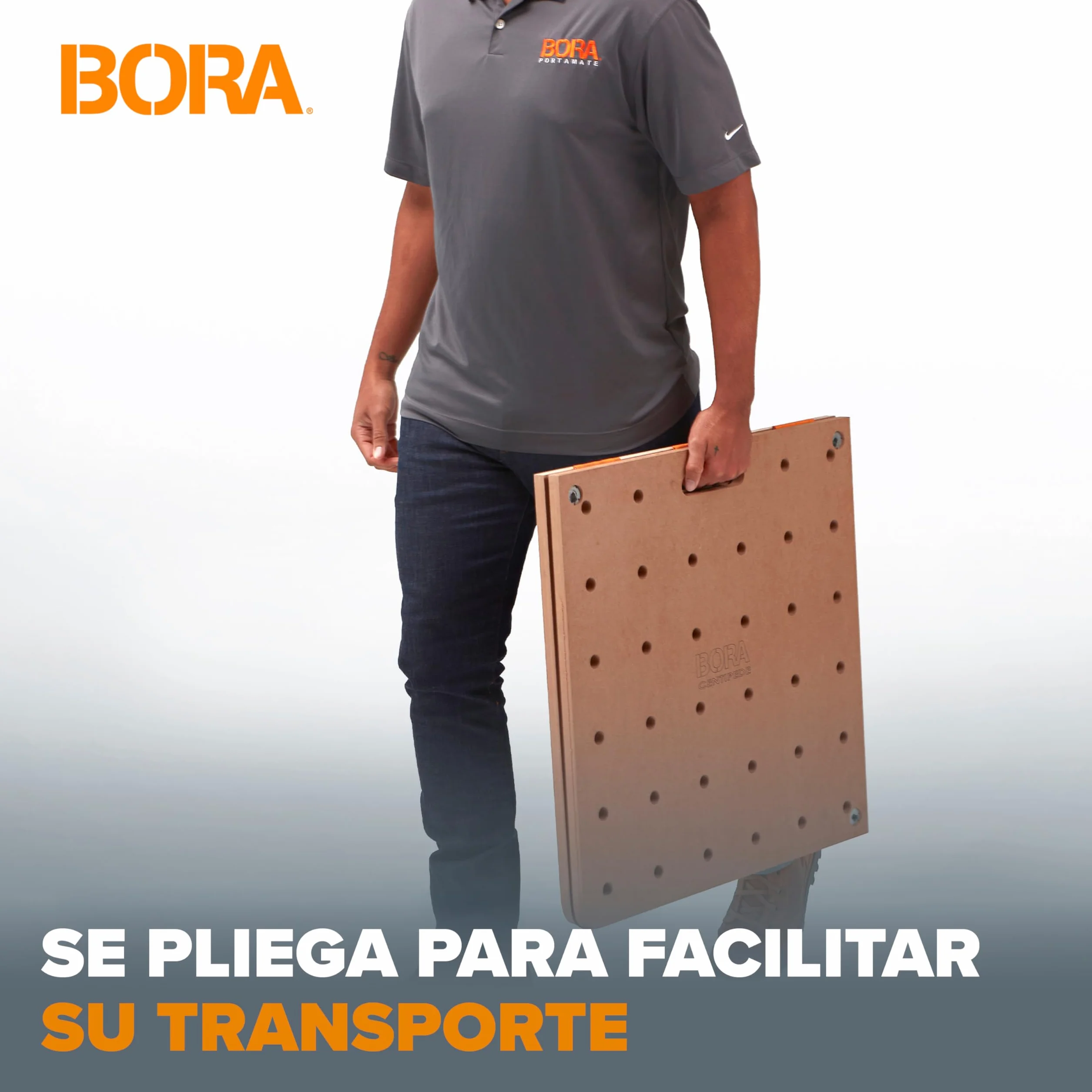 Bora Centipede CK22TM Mesa de Banco de Trabajo 24 x 48 Pulgadas con Parte Superior de Madera y Agujeros de 20 mm