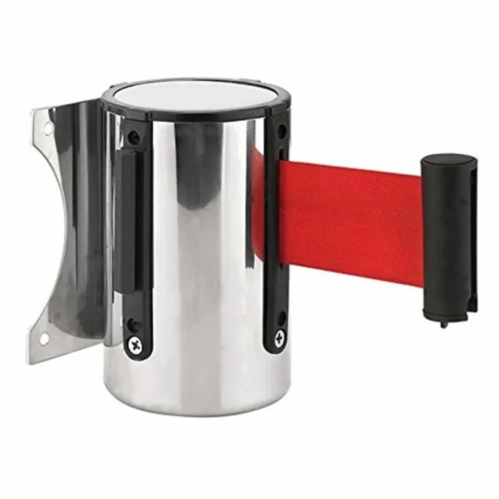 Barrera retráctil de pared 2 m negro