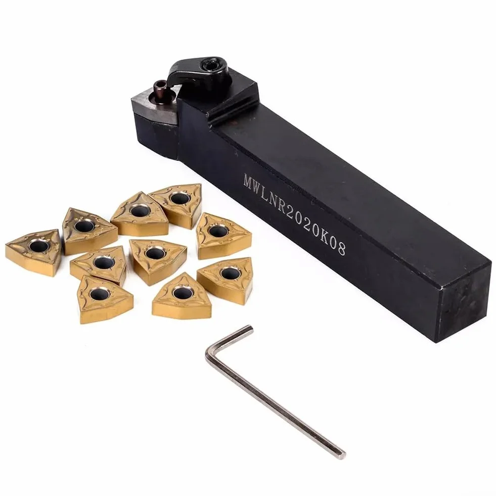 SPORTARC Juego de herramientas de acabado de metal, soporte de torneado de 20 mm con inserciones de carburo