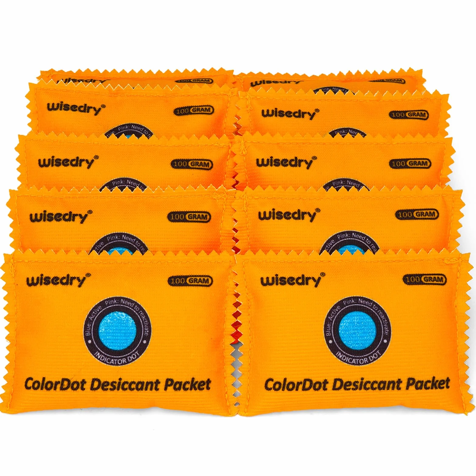 Wisedry Paquete de 100 g Desecantes Recargables Gel de Sílice Indicadores de Color Bolsas Absorbentes de Humedad Reutilizables