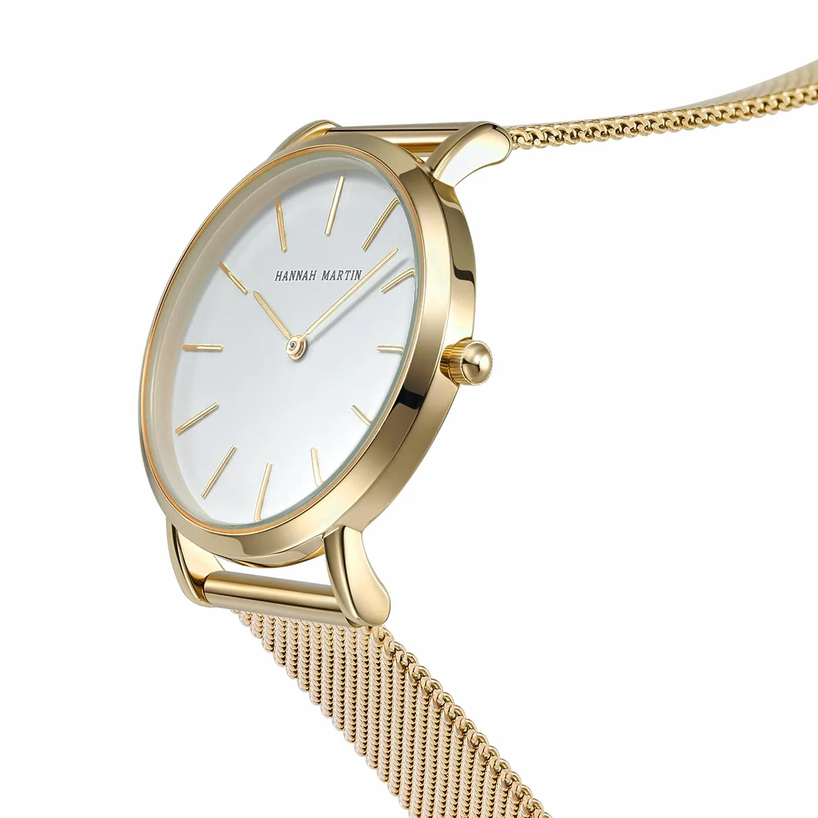 HANNAH MARTIN Reloj de Cuarzo para Mujer Banda Malla Acero Inoxidable Ultra Delgado