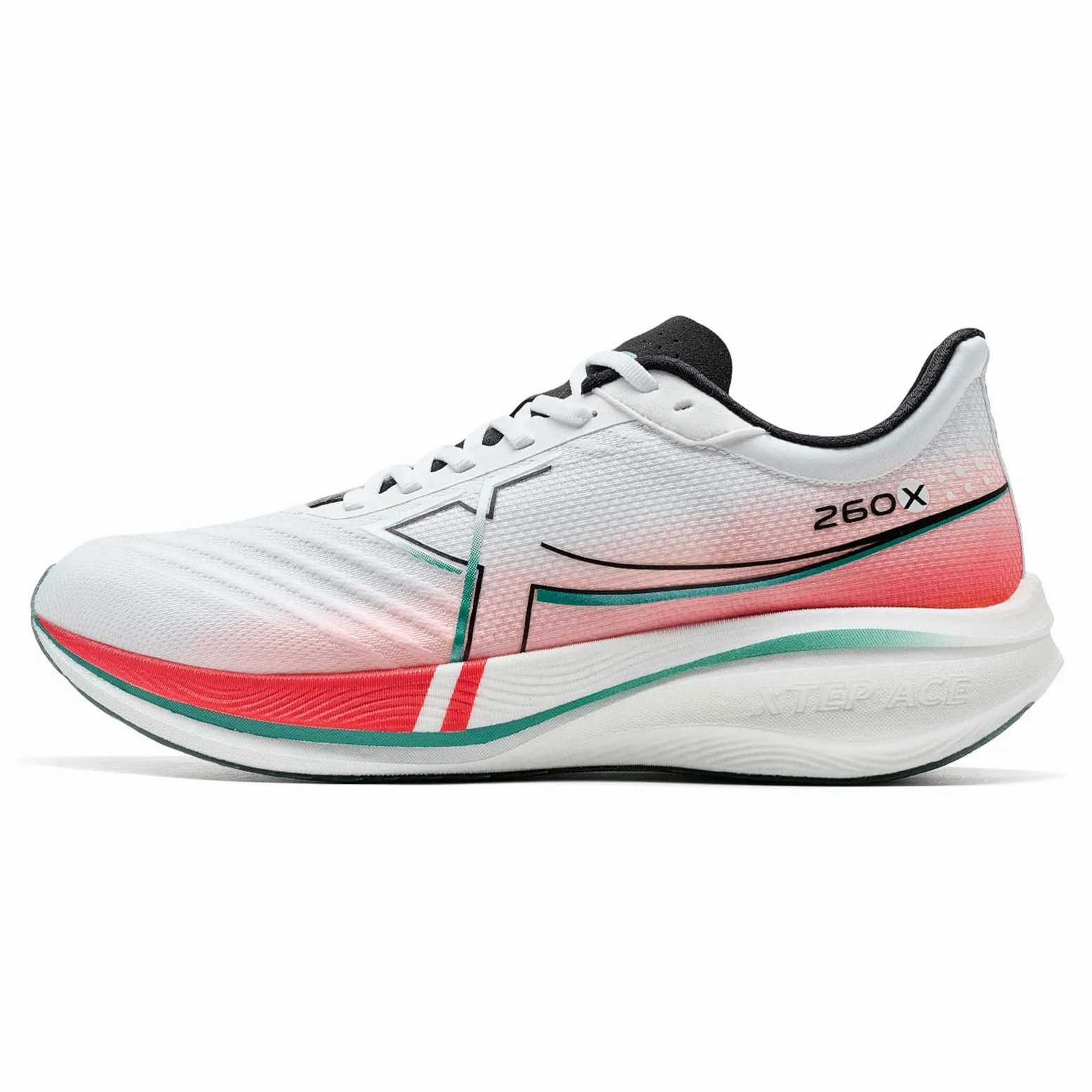 XTEP Zapatillas de correr para hombre 260X, zapatillas de maratón mejoradas con 85% de amortiguación, entrenamiento de carreras, placa de carbono ligera, zapatillas de competición, amortiguadas