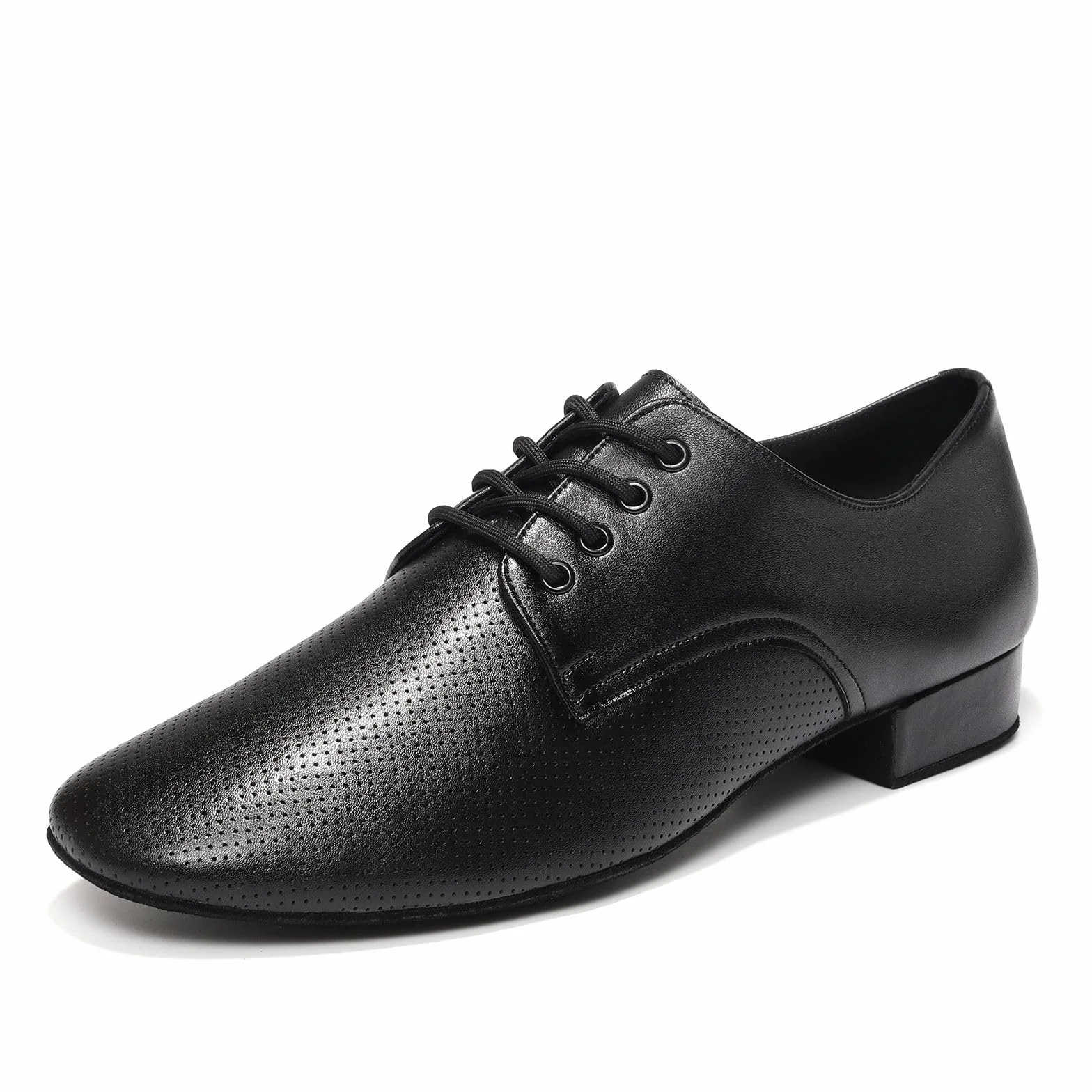 Zapatos de Baile Latino Hombre con Cordones Moderno de Tacón Bajo Zapatillas de Baila Moderno y Jazz,Negro,Tacón de 2.5 cm,EU 40