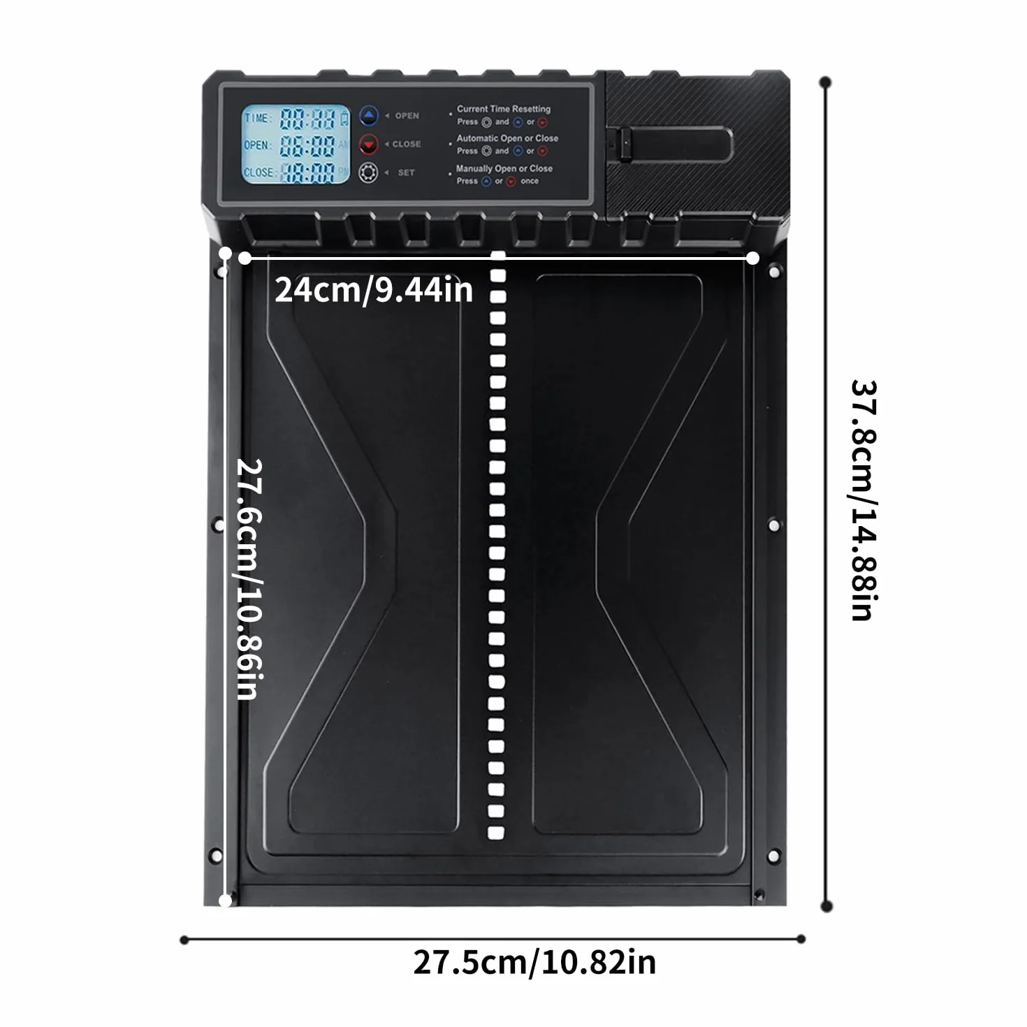 Puerta Automática para Gallinero de Aluminio con Temporizador y Pantalla, Protección Antiatrapamiento