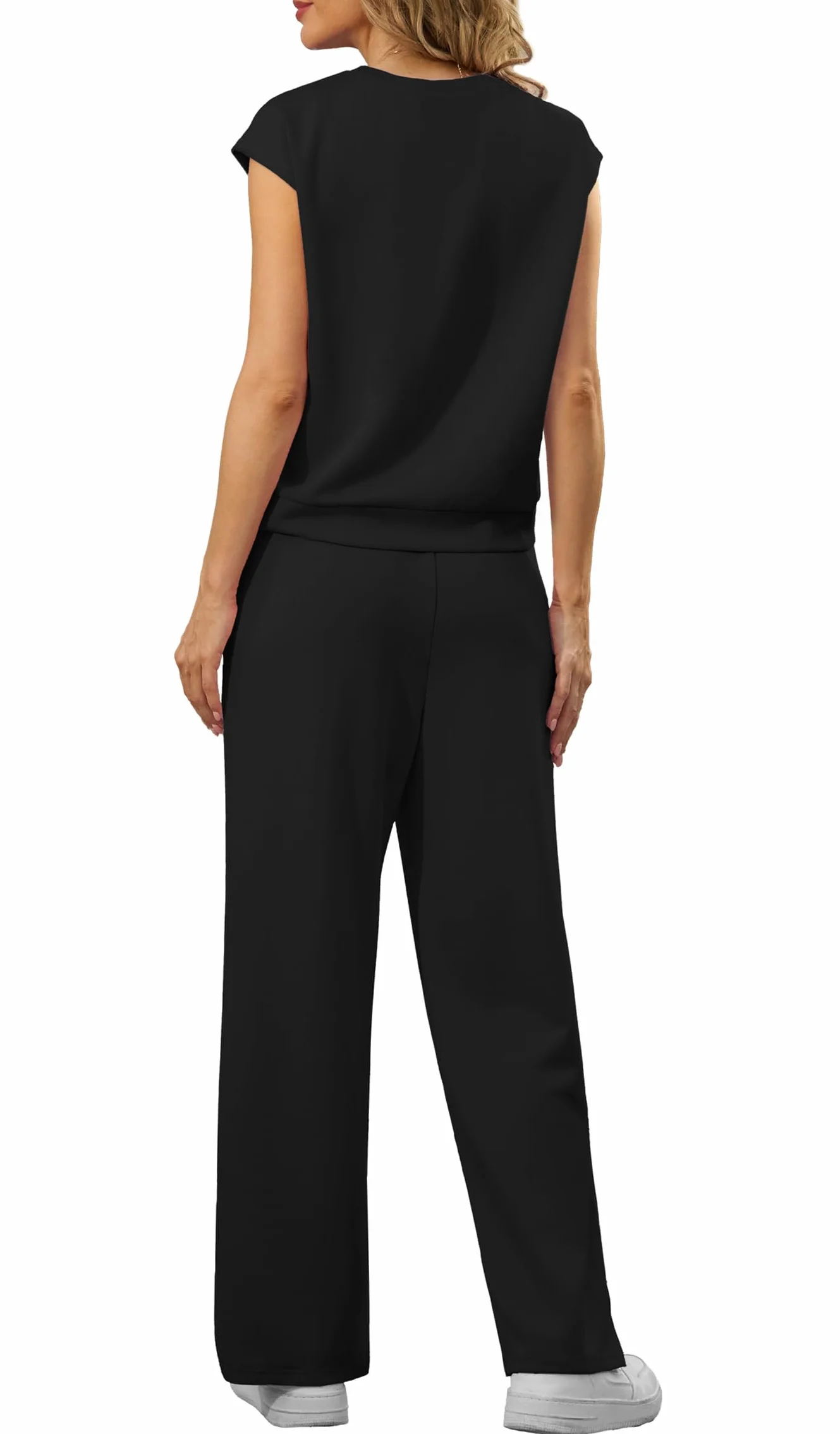 GRECERELLE Conjunto de dos piezas para mujer, chándal de verano manga corta cuello redondo