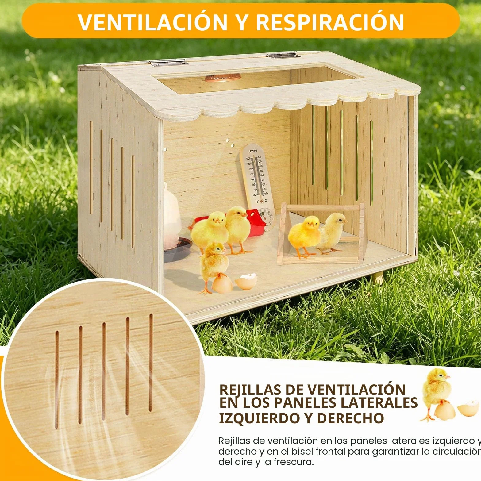 Jaula de codorniz de madera para hámsters, patitos, erizos, lagartos, gallinero (40 x 30 x 30 cm)