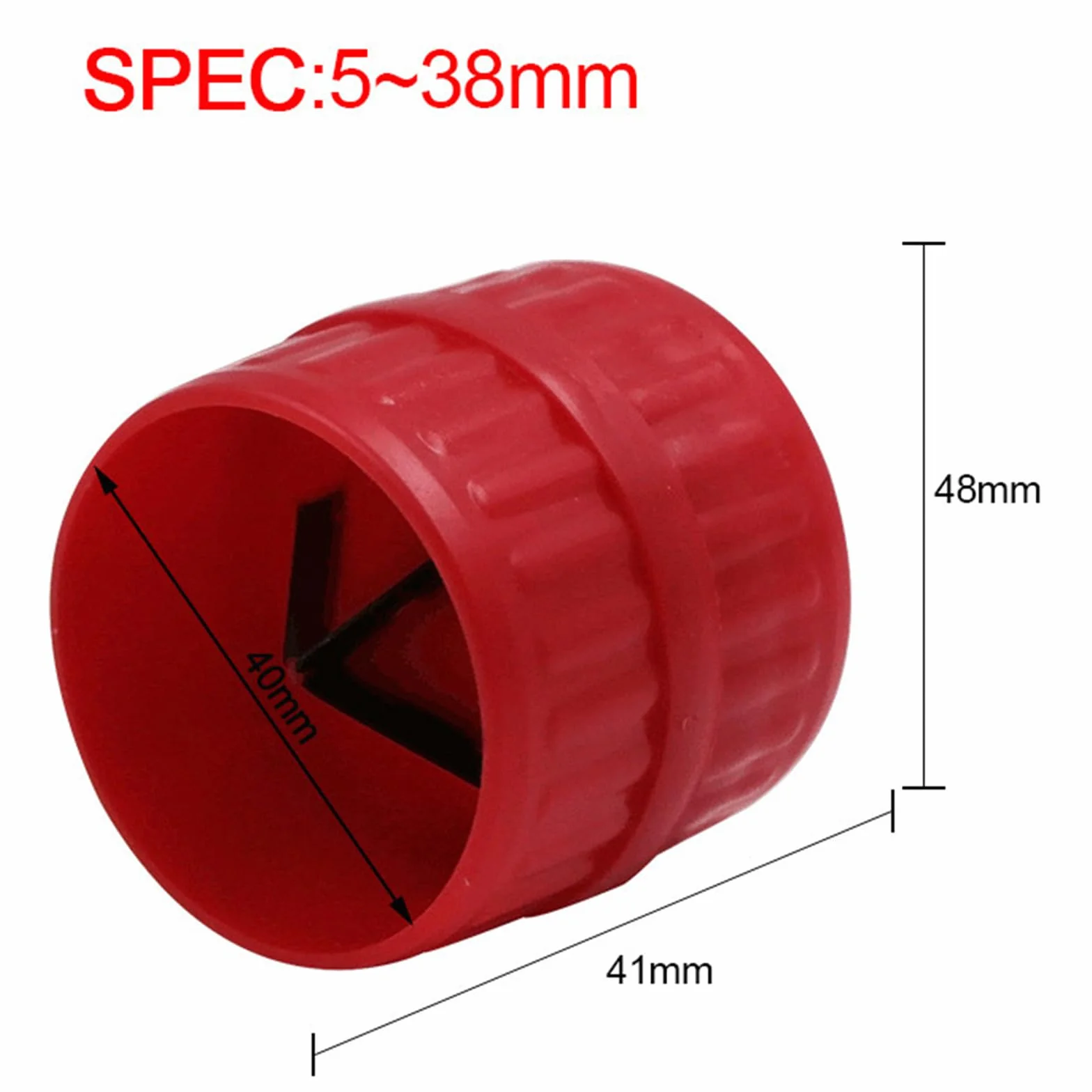 Herramienta de Desbarbado 2 en 1 Escariador Multicapa para Tuberías de Plástico y Cobre 5-38 mm Rojo