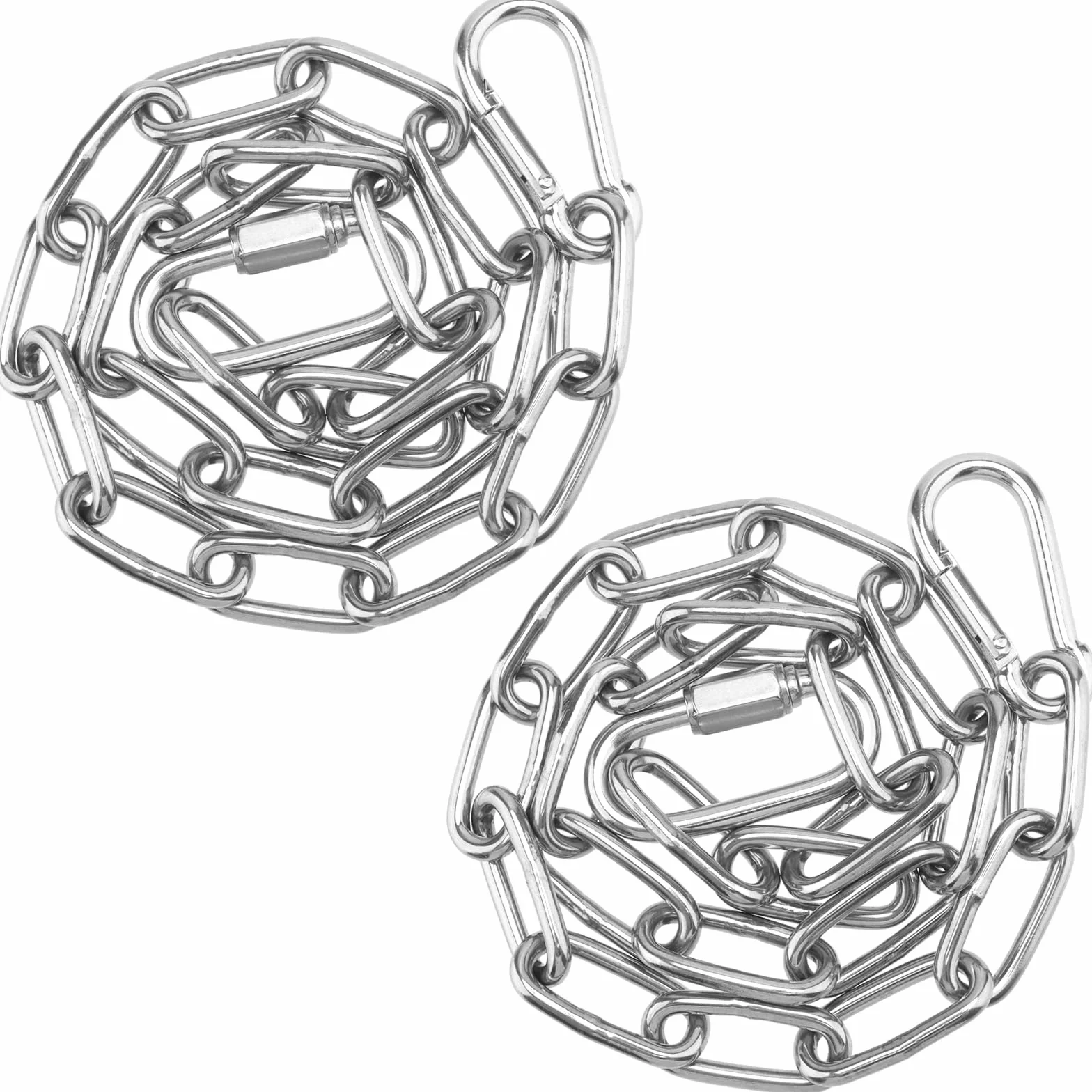 Cadena de acero inoxidable 4 mm 60 cm para silla colgante con ganchos M5 y hebillas
