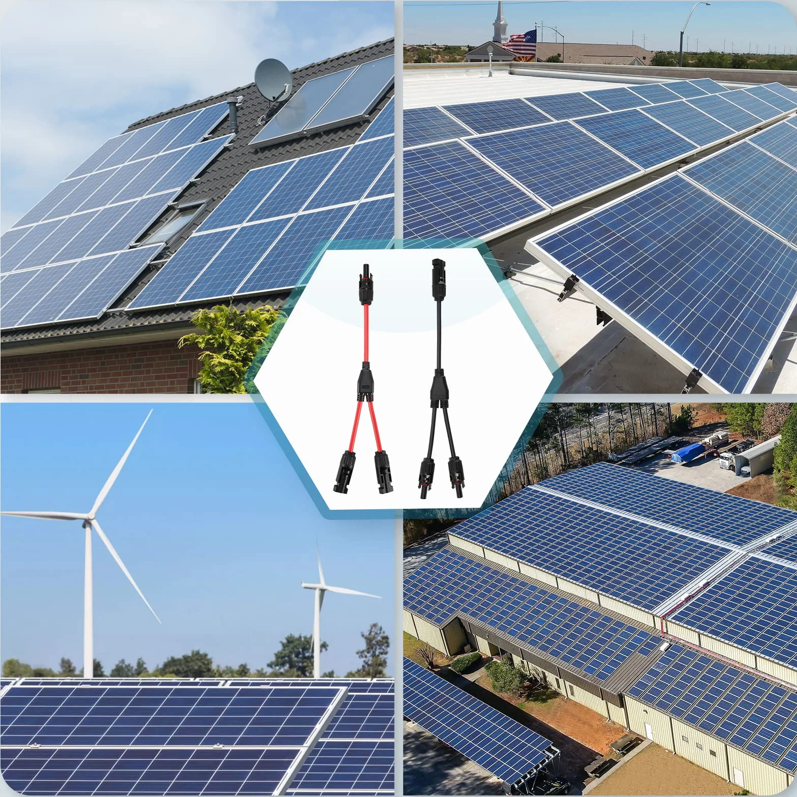 Thlevel Conector Panel Solar Y-Conectores Solares 4 mm² Fotovoltaico