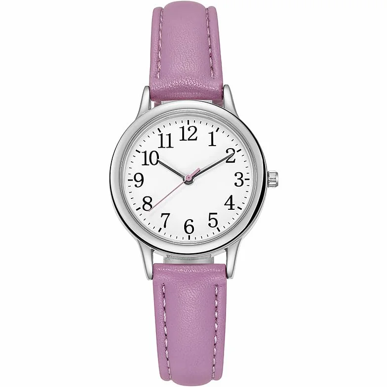 Reloj de Pulsera Elegante para Mujer, Analógico de Cuarzo Clásicos con Números Arábigos, Reloj de Vestir Moda con Correa Cuero para Mujer Niña