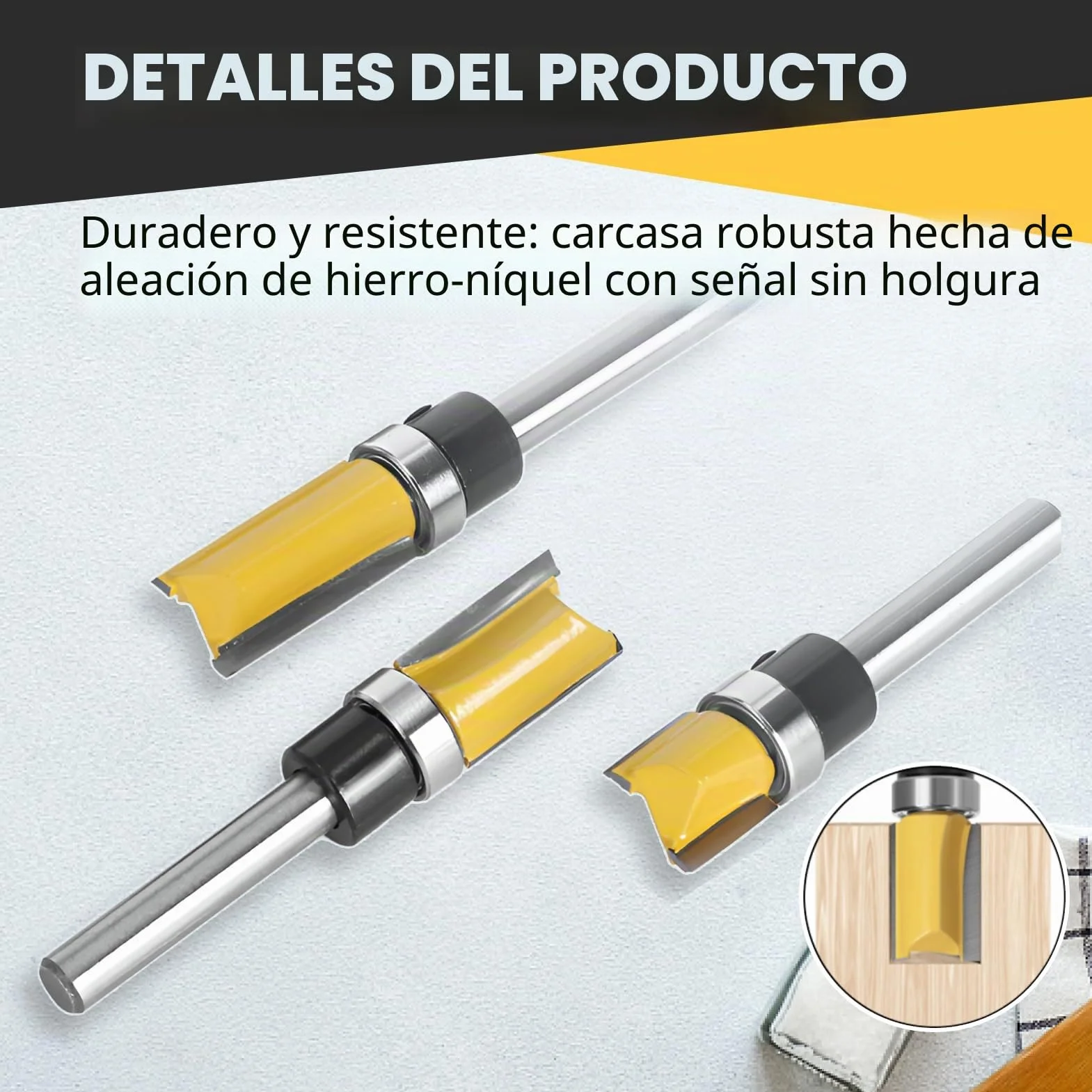 Fresa Copiadora 6mm 3pcs para Madera