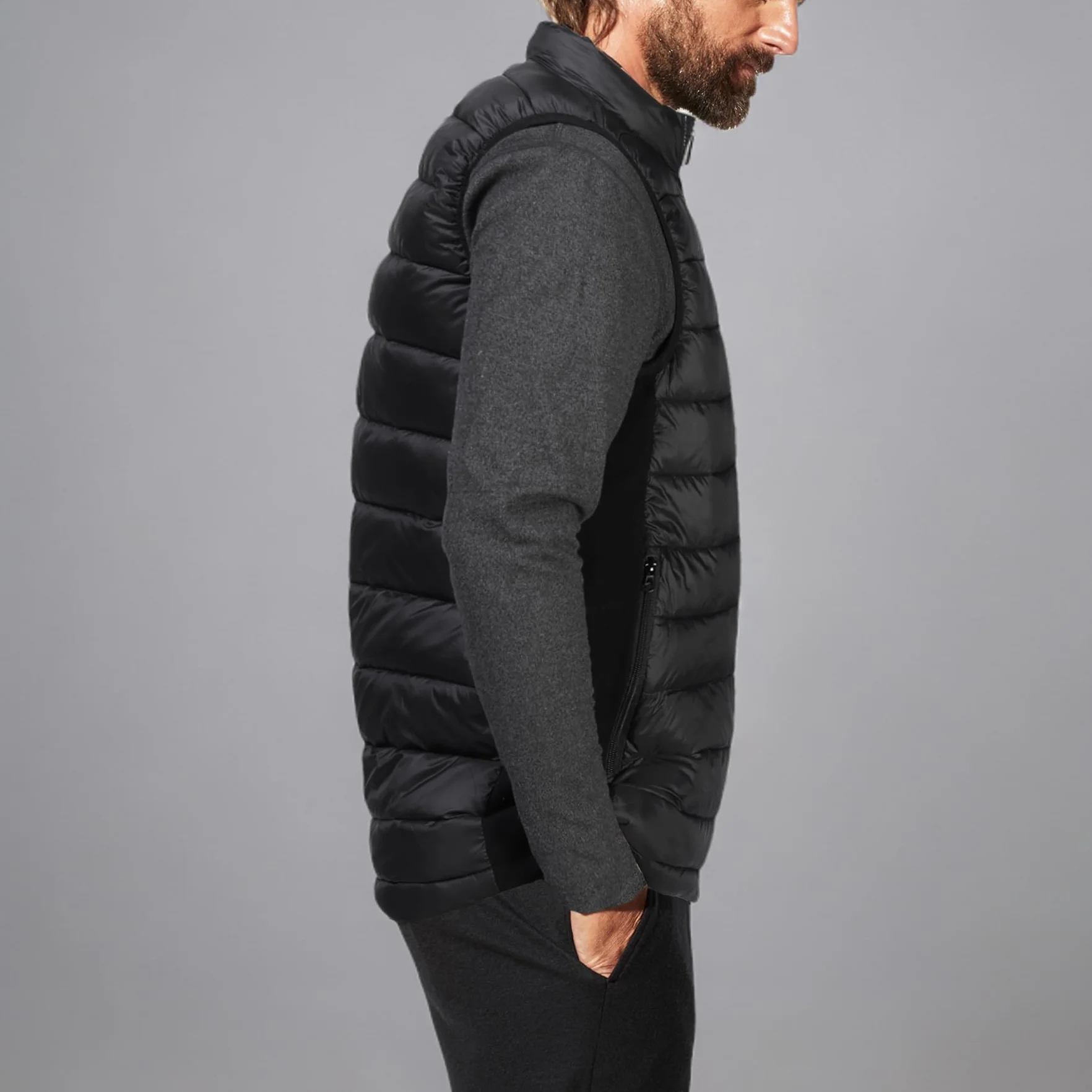 Loowoko Chaleco calefactable hombre con bateria 10000mah, chaqueta calefactable sin mangas ligera, 3 niveles de calor + 4 zonas, Para trabajar al aire libre, ciclismo, moto y esquí