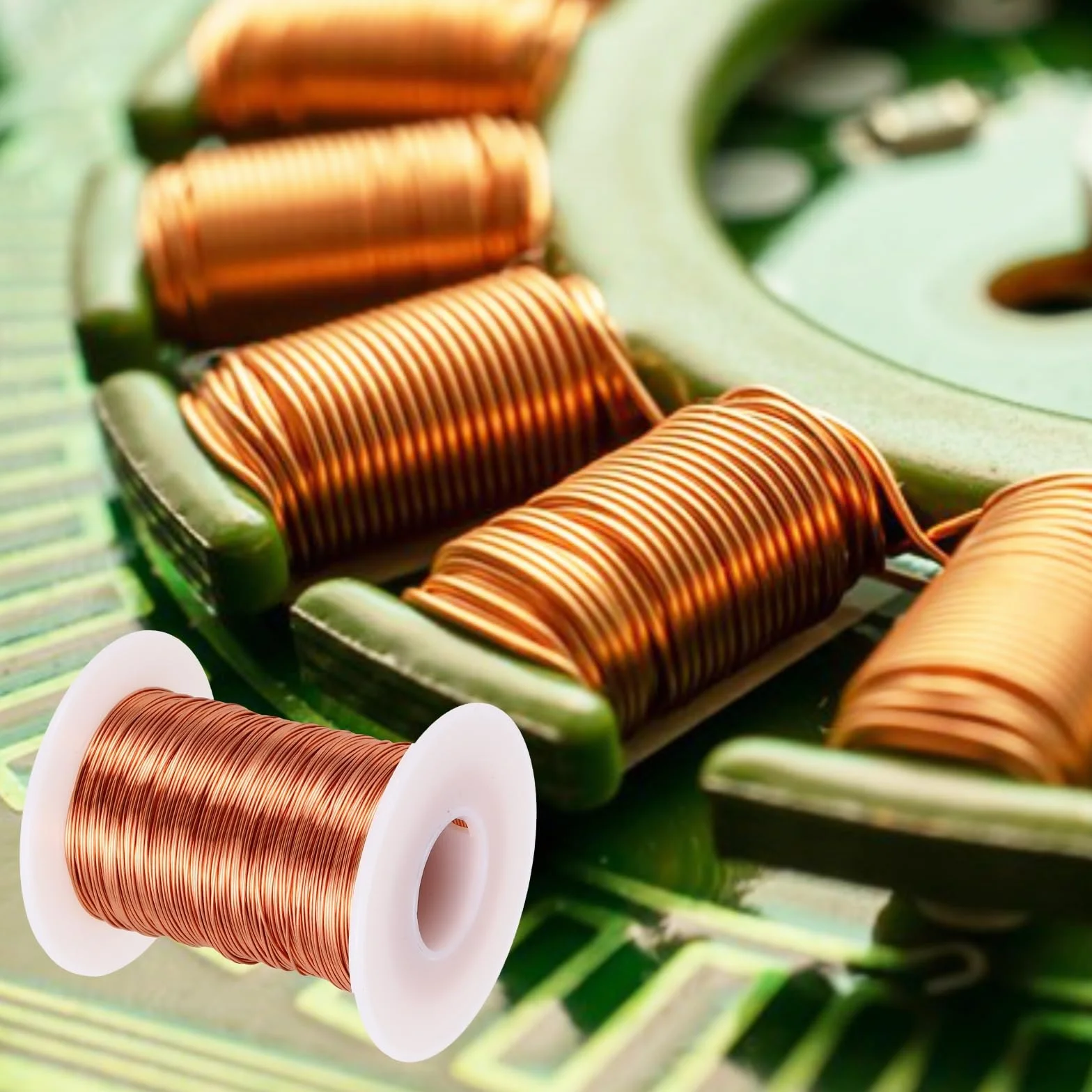 sourcing map Cable magnético 24 AWG alambre cobre esmaltado calibre 24 bobina 6 onzas 155 C