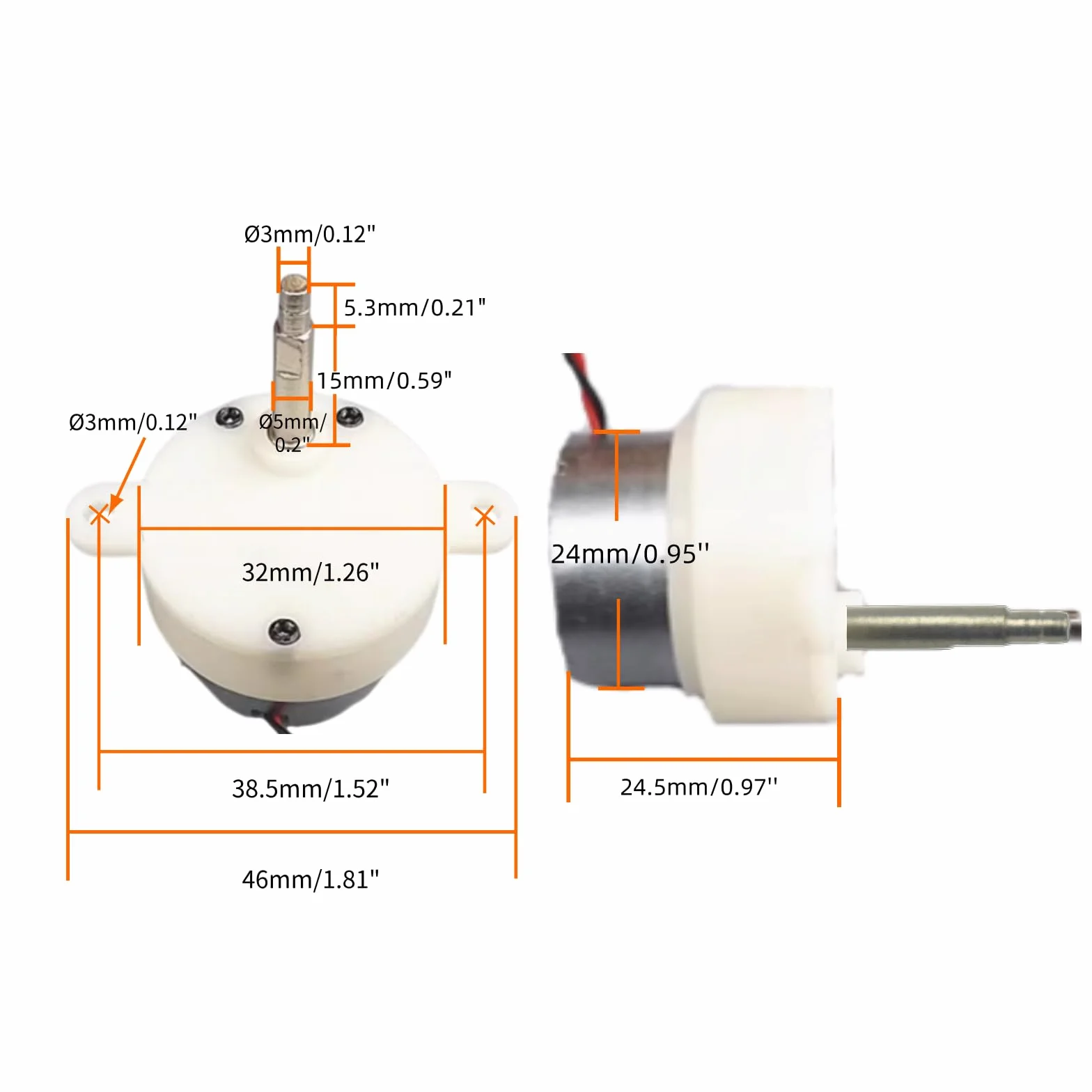 CHANCS Mini motor reductor de CC 6 V 7 RPM eje 20.3 mm para luz de bola mágica