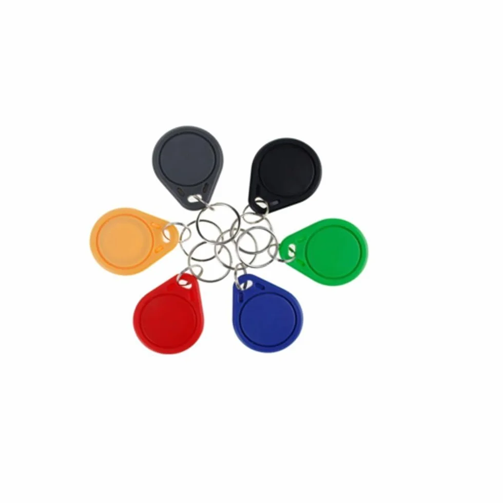 100 Unidades Resistente al Agua ABS 13,56MHz ISO14443A 1K RFID Token Llavero Azul