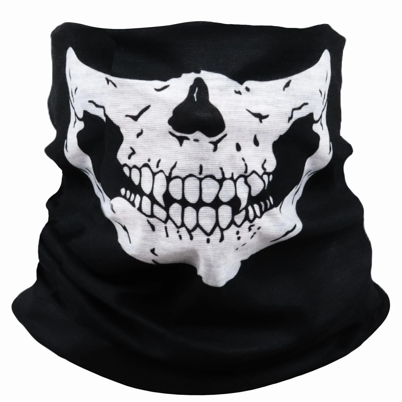 AWUMBUK Pañuelo Multifunción para Moto Hombre, Braga Cuello Halloween Calavera Máscara de Esqueleto Máscara de Tormenta esquí Pañuelo para el Cuello Negro