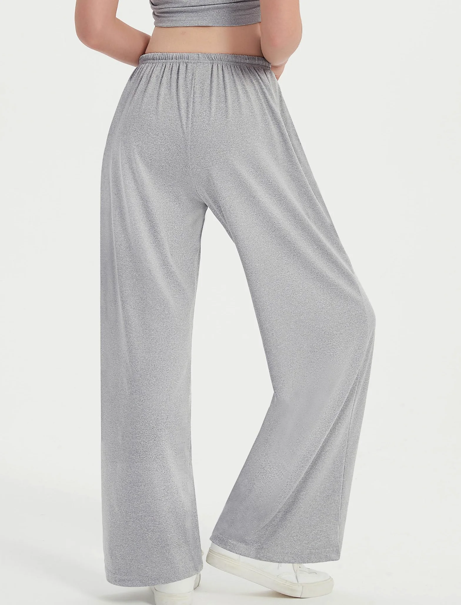 EXARUS Paquete de 3 pantalones holgados de pierna ancha para niña, con cordón en la cintura, holgados, casuales, lindos para adolescentes de 8 a 14 años
