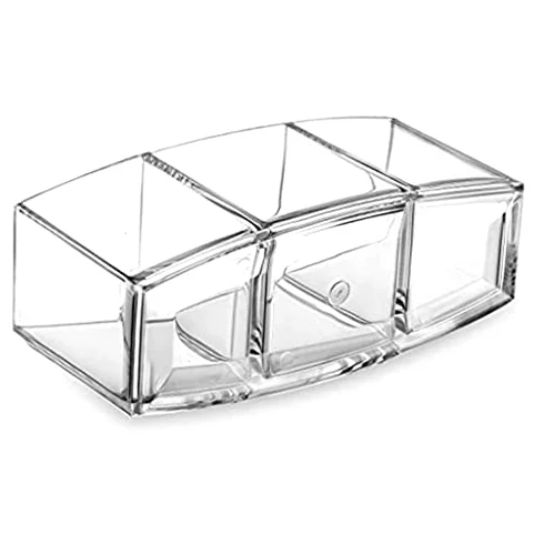 Organizadores de cosméticos 3 Agujeros acrílico Transparente Cepillo de Maquillaje Herramienta cosmética Caja de almacenaje para Maquillaje Soporte de Cepillo Organizador de Mesa herramient