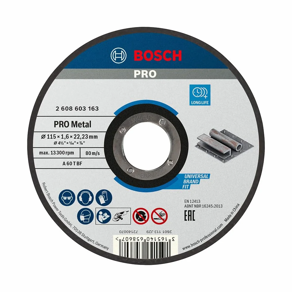 Bosch Disco de corte recto Standard for Metal A 60 T BF 115 mm 22,23 mm 1,6 mm