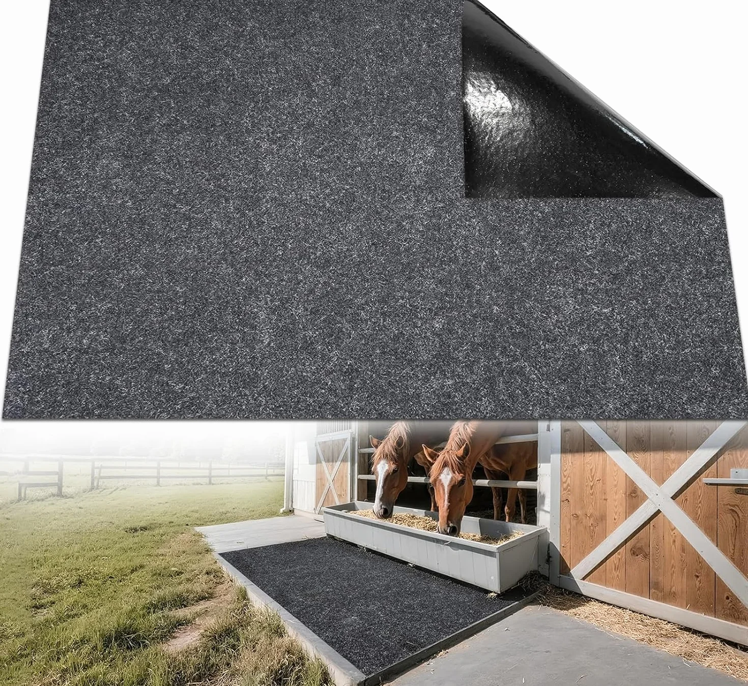 Alfombra para establo de caballos 120x180cm cortable duradera absorbente