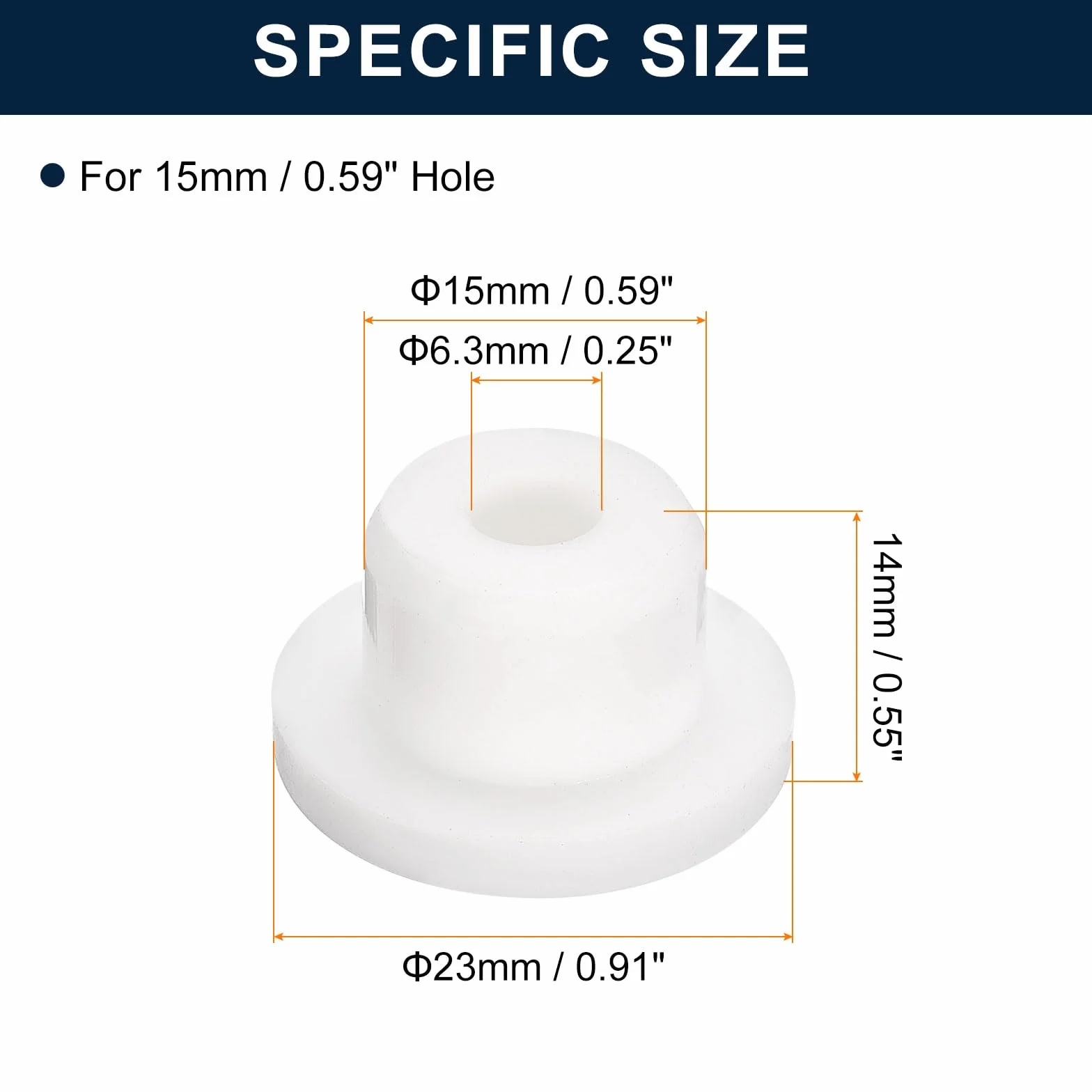 QUARKZMAN Tapones Blancos para Orificios T15, Tapón de Goma Impermeable 15mm/0.59"