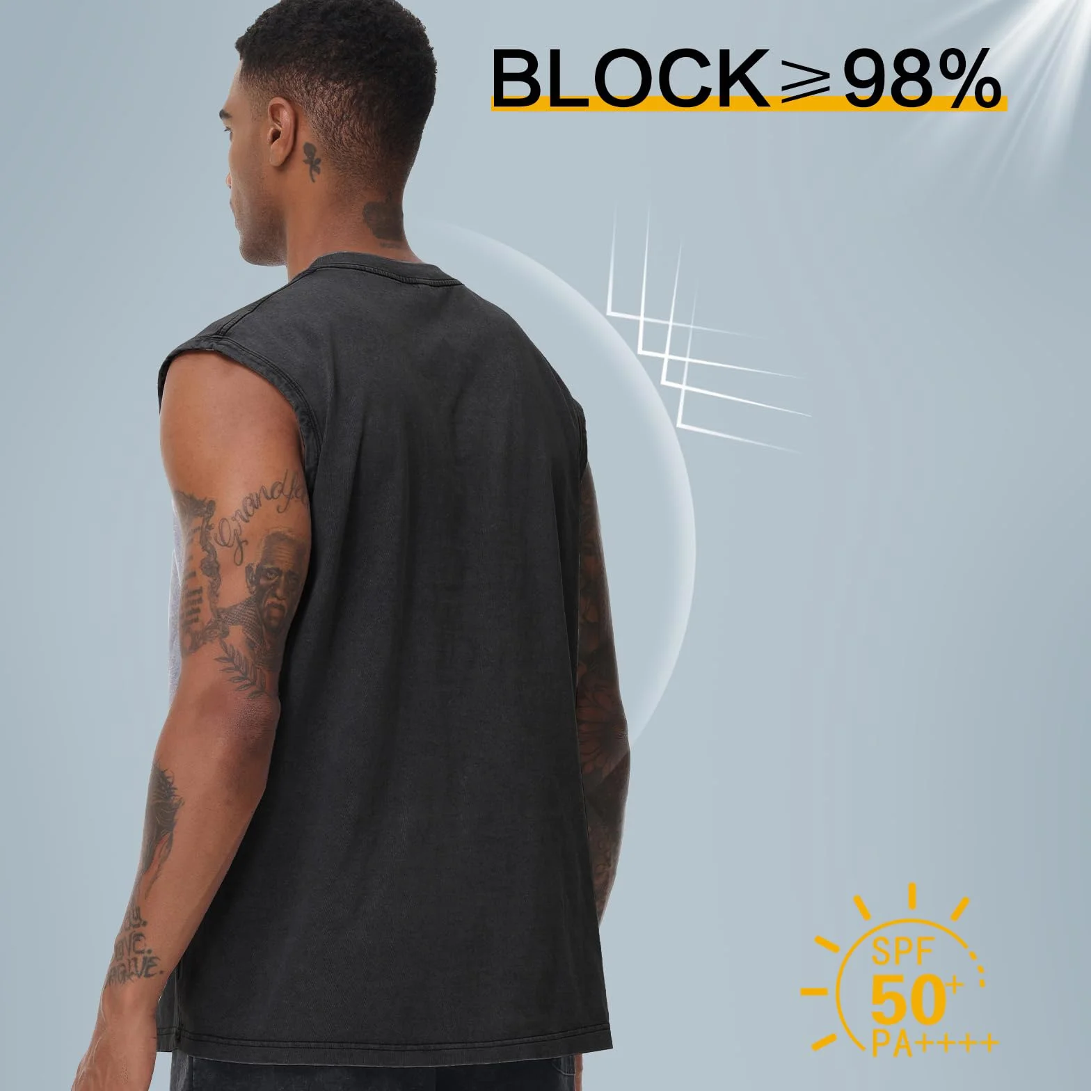 Camiseta sin mangas de algodón para hombre entrenamiento gimnasio