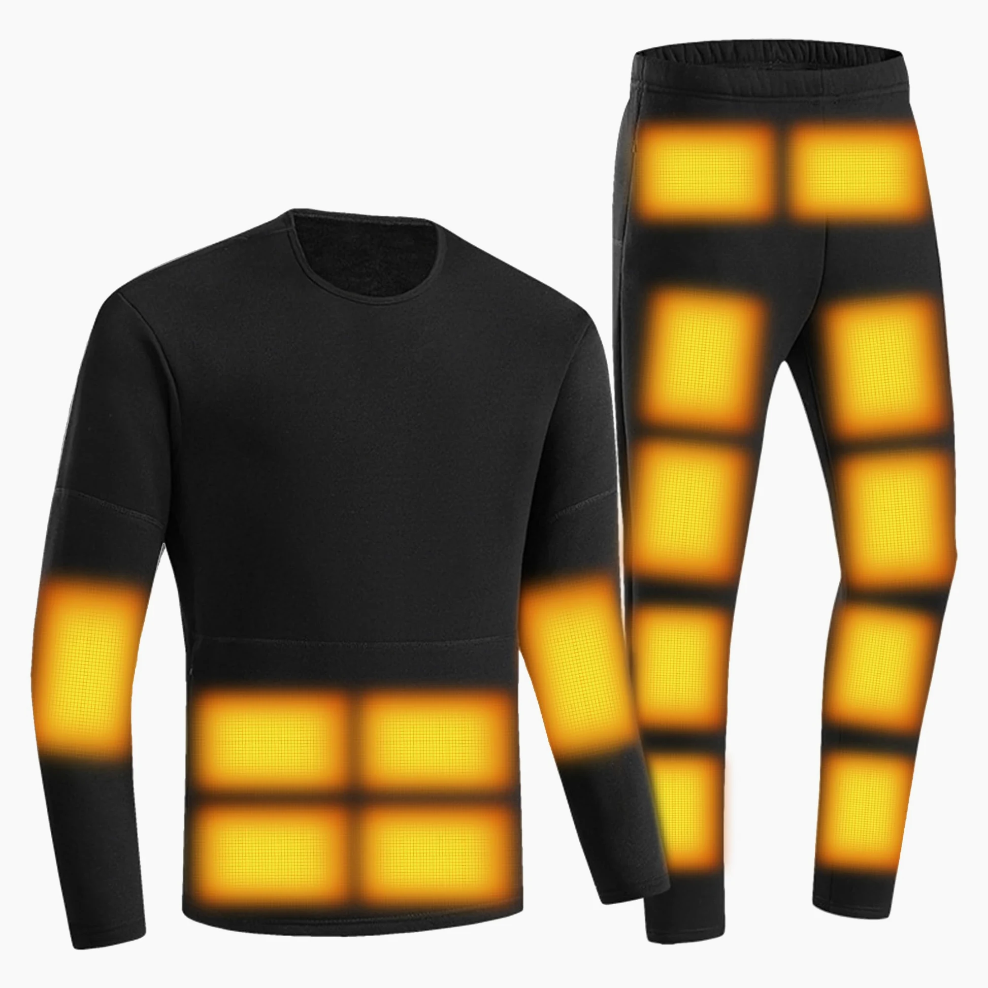 Hombres Calentado Ropa Interior Térmica Caza Caliente Larga Johns Conjunto con 22 Zonas De Calefacción Eléctrica Camisa Y Pantalones