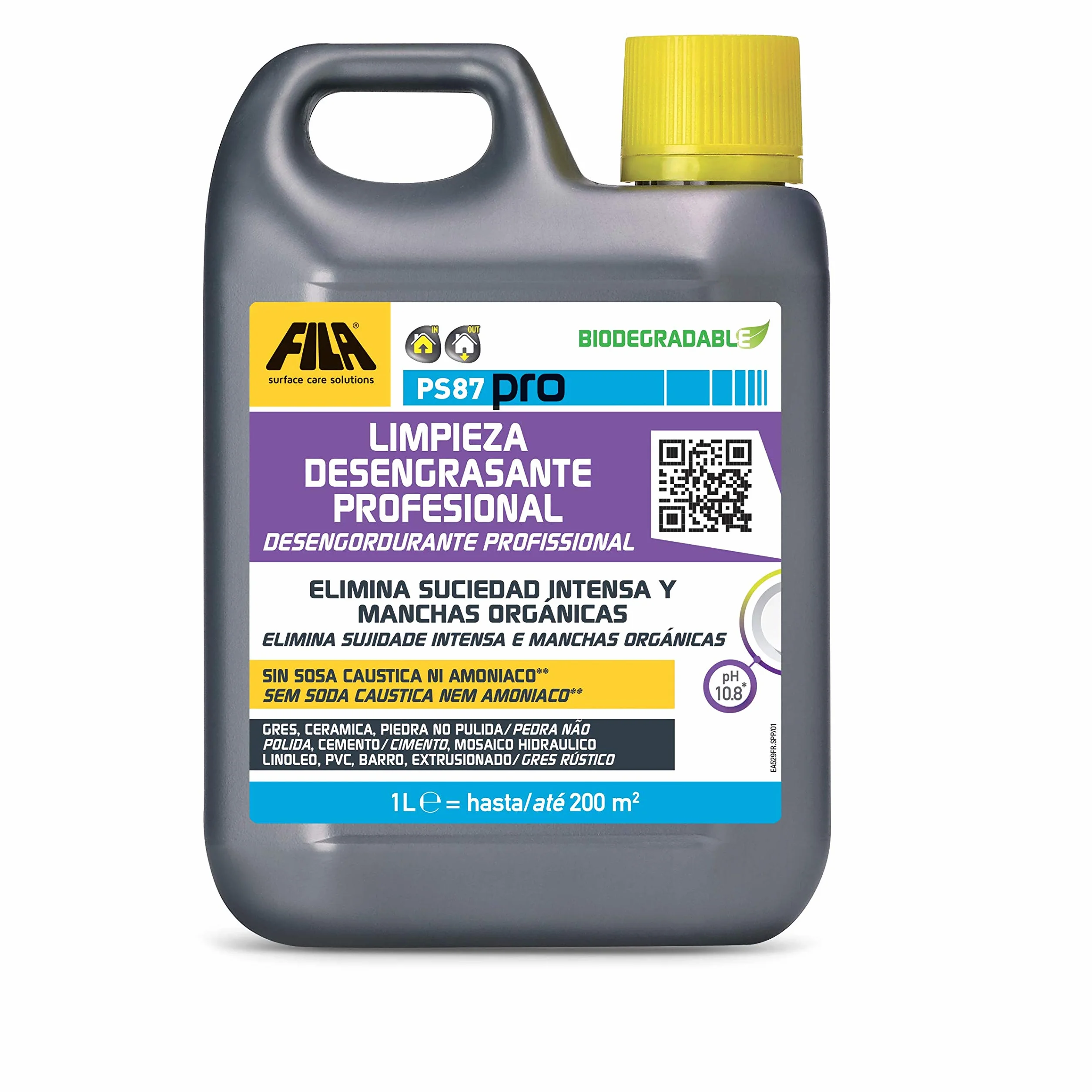 PS87 Pro Detergente Desengrasante Decapante Limpieza Profesional Pavimentos 1L