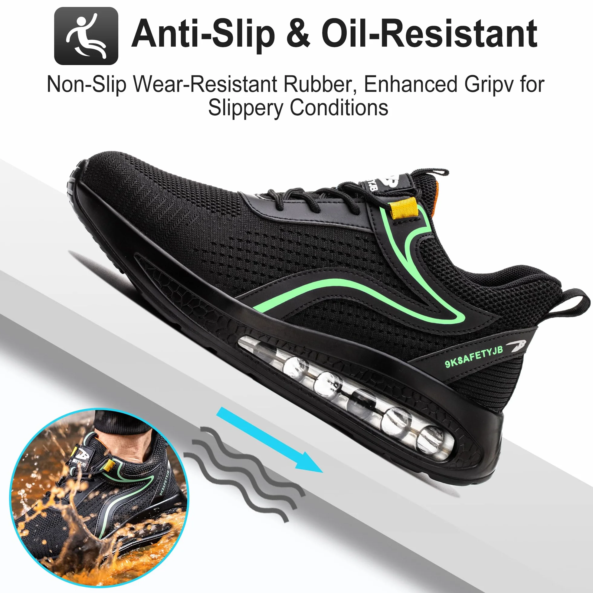 Zapatos de Seguridad para Hombre Mujer Calzado de Seguridad Zapatillas de Seguridad Zapatos de Trabajo Puntera de Acero Ligero Comodo Antideslizante Transpirable 36EU-46EU