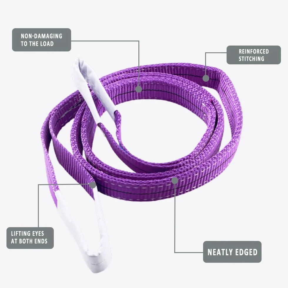 Correa de elevación de poliéster dúplex 1T 1M Morado