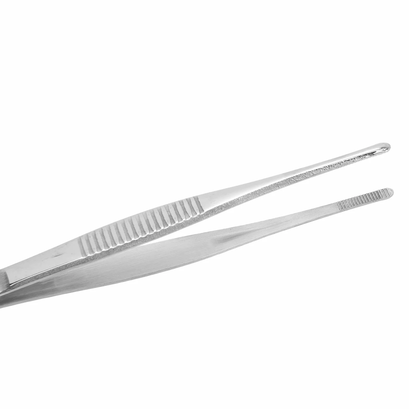 Pinzas médicas de acero inoxidable 5,5 pulgadas 14 cm punta recta dentada antideslizante