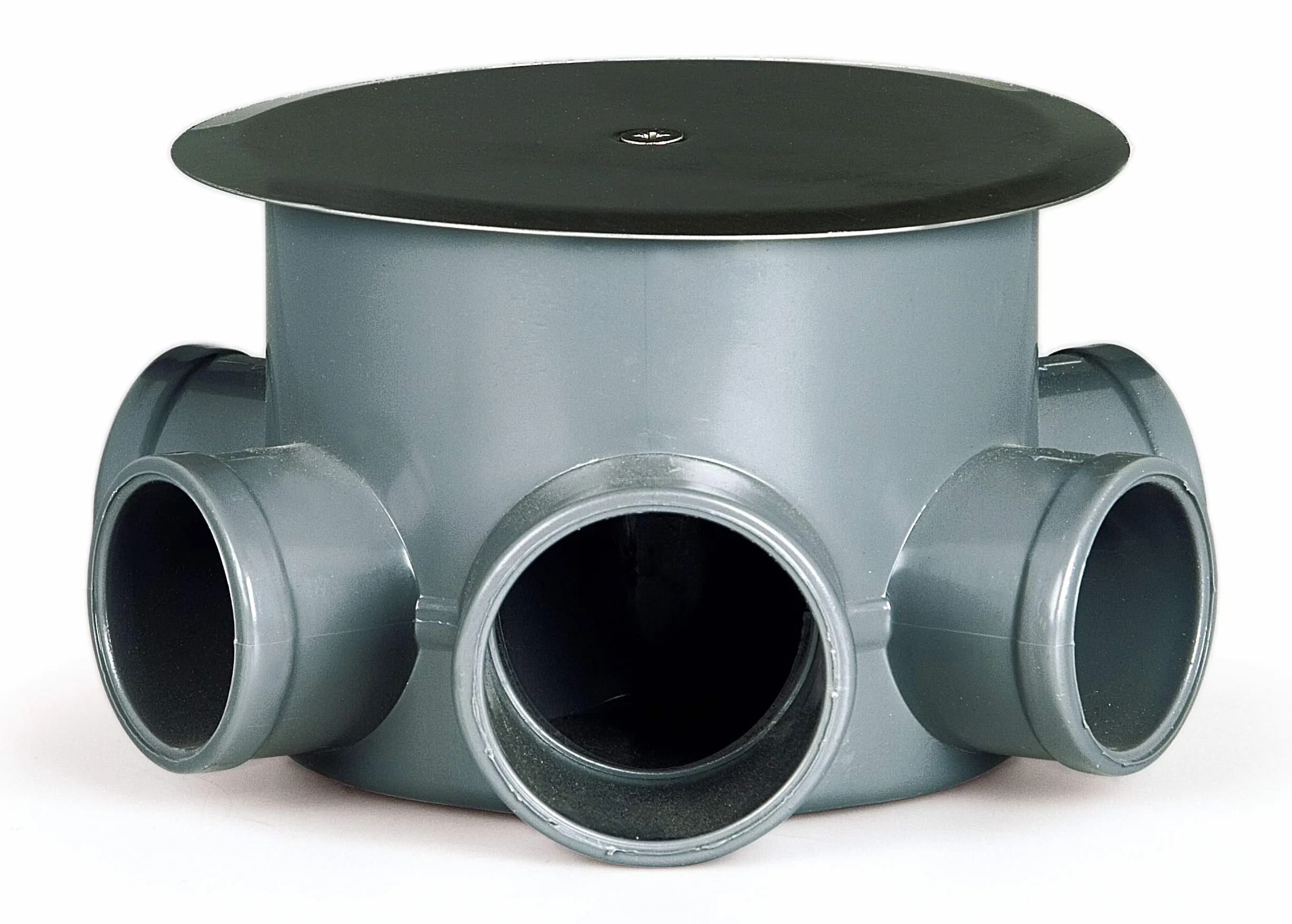 ABRISA Bote Sifónico PVC Tuberías Ø 110 mm Salidas 50 y 40 mm Altura 105 mm