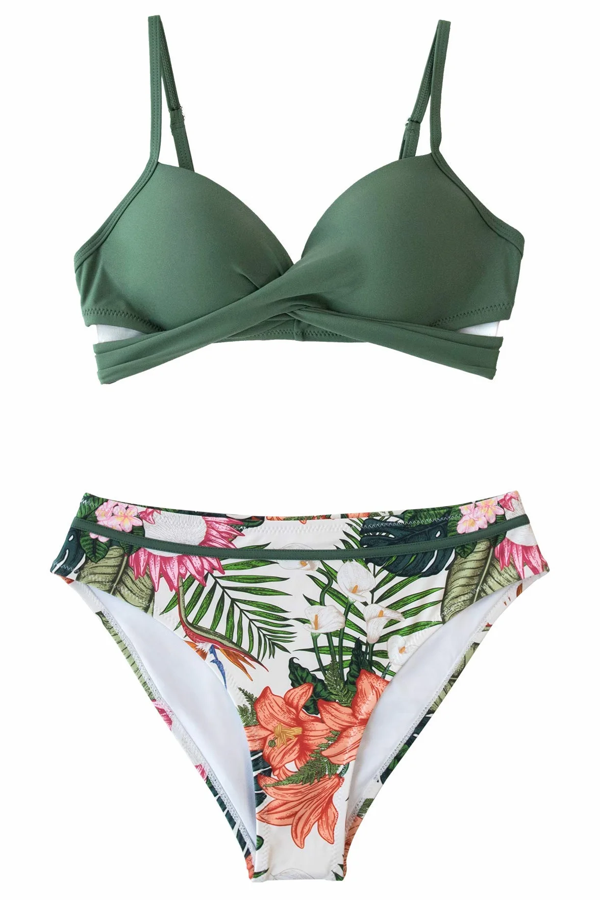 CUPSHE Conjunto de Bikini Push-up Estampado Floral Dos Piezas