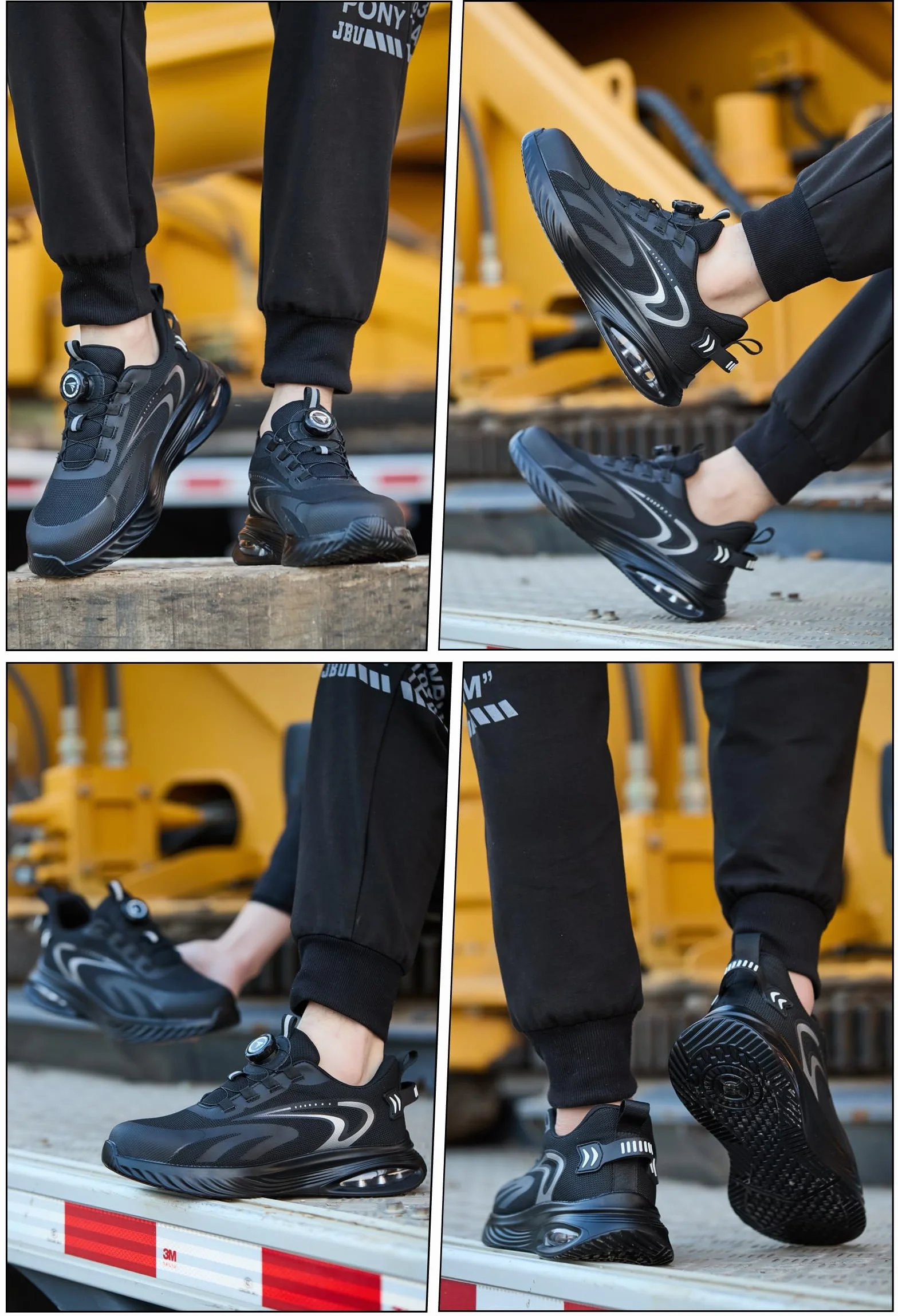 AEKYIWL Zapatos de Seguridad para Hombre Mujer Calzado de Seguridad Comodo Zapatillas de Trabajo con Punta de Acero Cordón con Hebilla giratoria