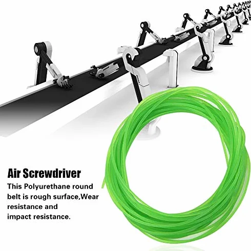 Correa redonda de poliuretano PU 2mm 10m superficie rugosa para accionamiento verde