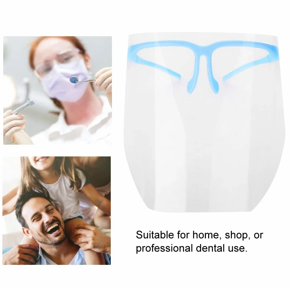Protector Facial Reutilizable con Visera Antivaho, 10 Piezas, Azul