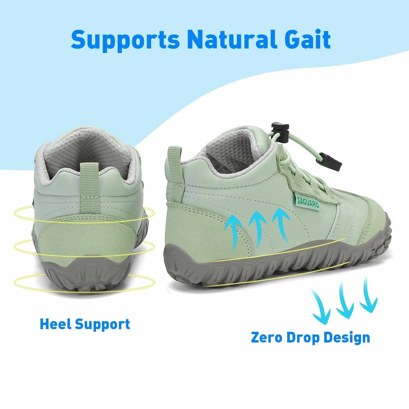 SAGUARO Zapatillas Descalzas Niños Ligeras Transpirable Zapatos de Trekking Barefoot Minimalistas Sneakers Gr.26-36