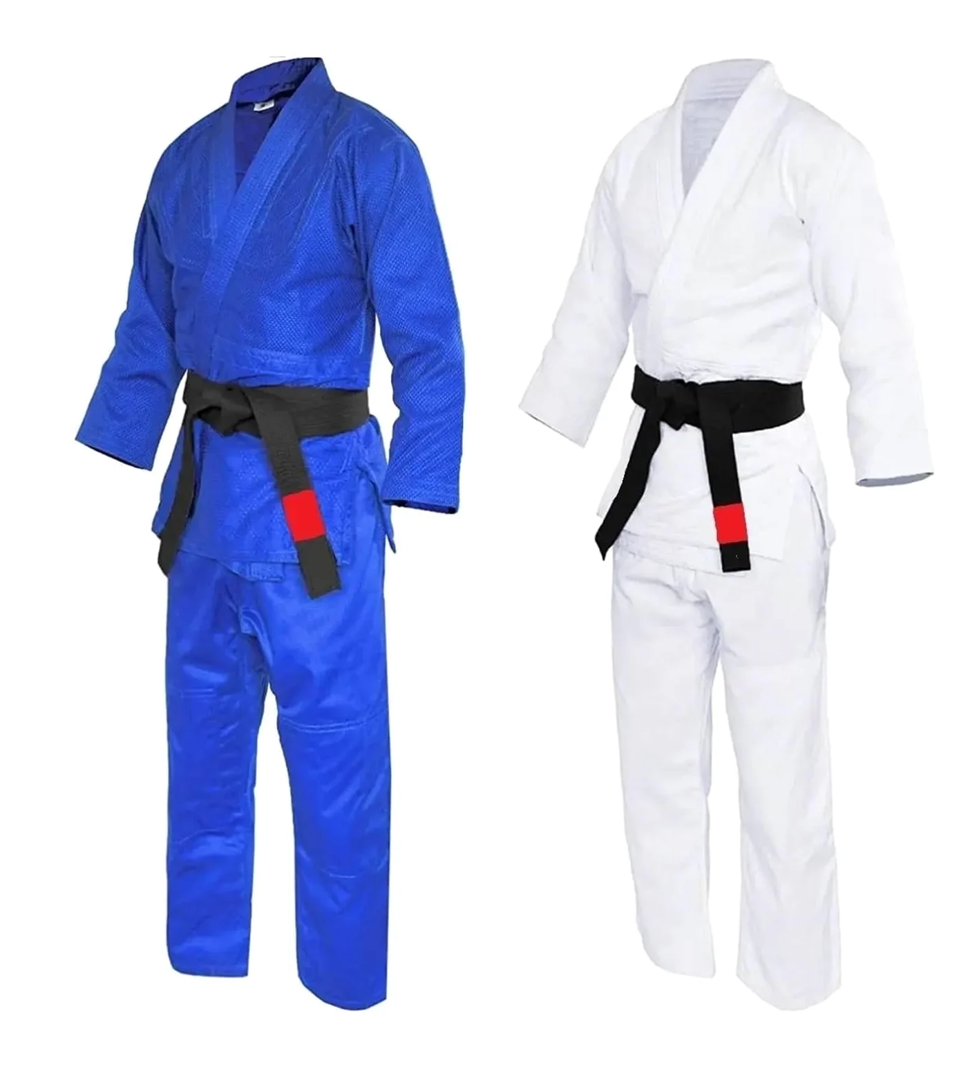 trajes de samurai de taekwondo, Uniforme de Judo Gi blanco y azul en varios tamaños