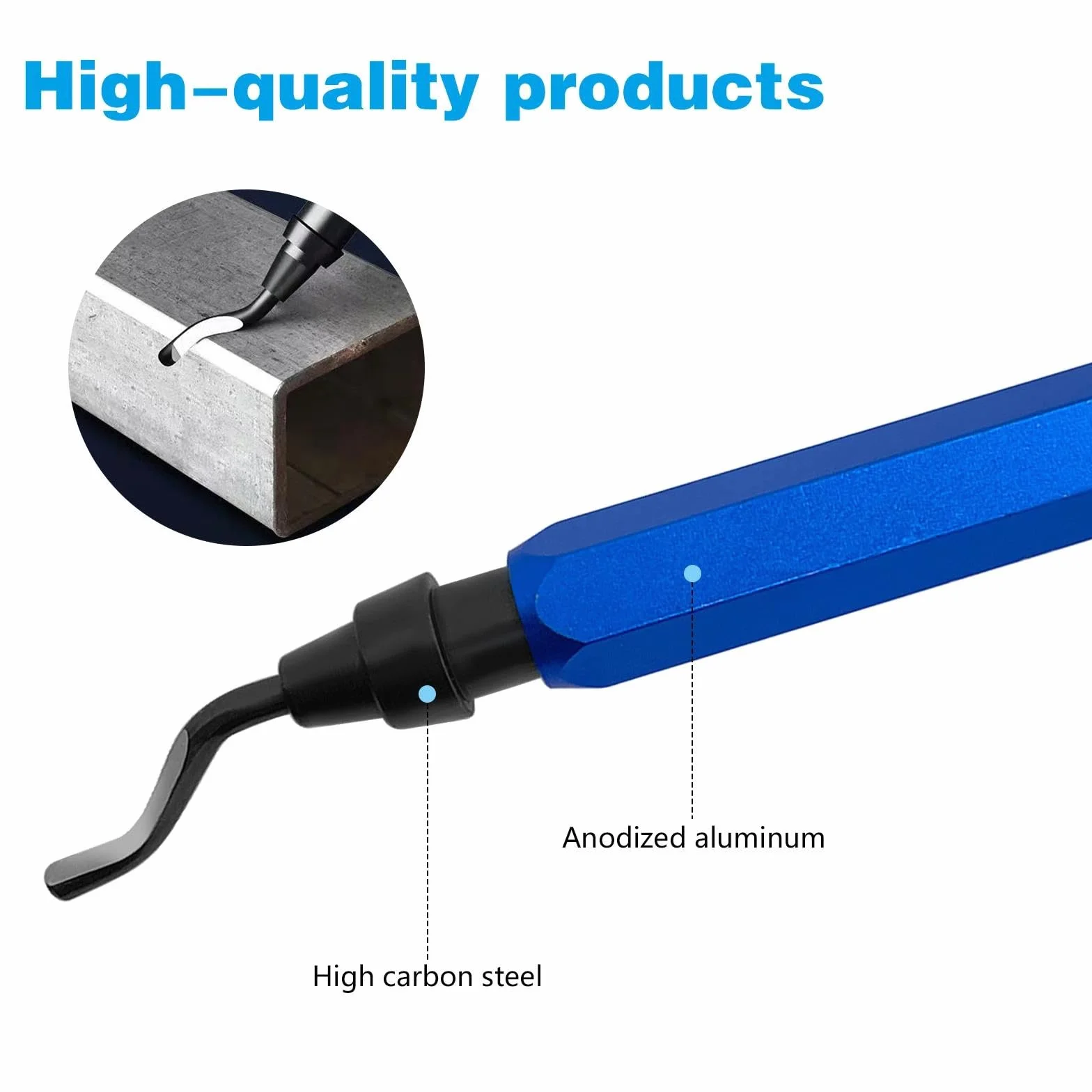 Desbarbador Metal 11 Pcs Herramienta Desbarbadora con Cuchillas de Rotación 360° Giratorio para Acero, Plástico, Aluminio, Cobre, Impresora 3D