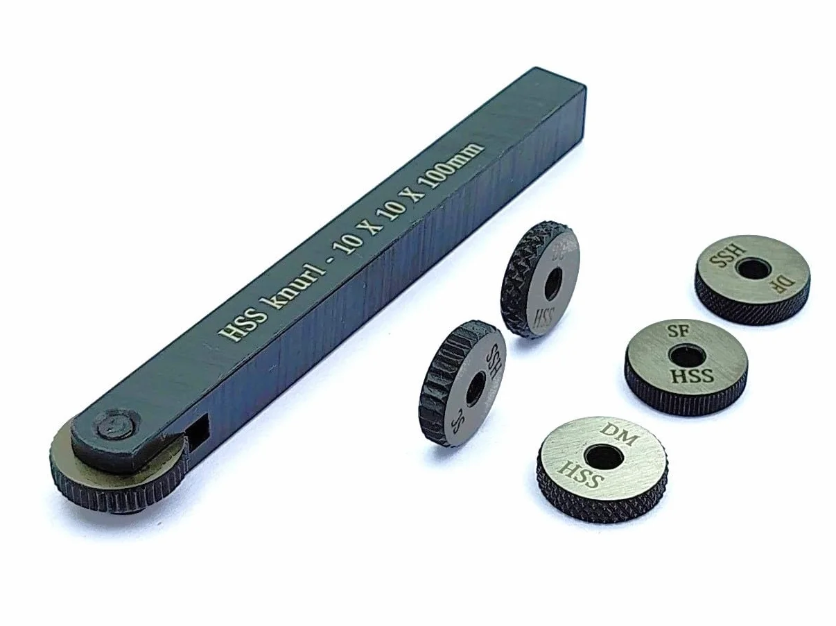 Soporte de herramientas de moleteado de una sola rueda con 5 moleteados HSS de repuesto 10 x 10 x 100 mm