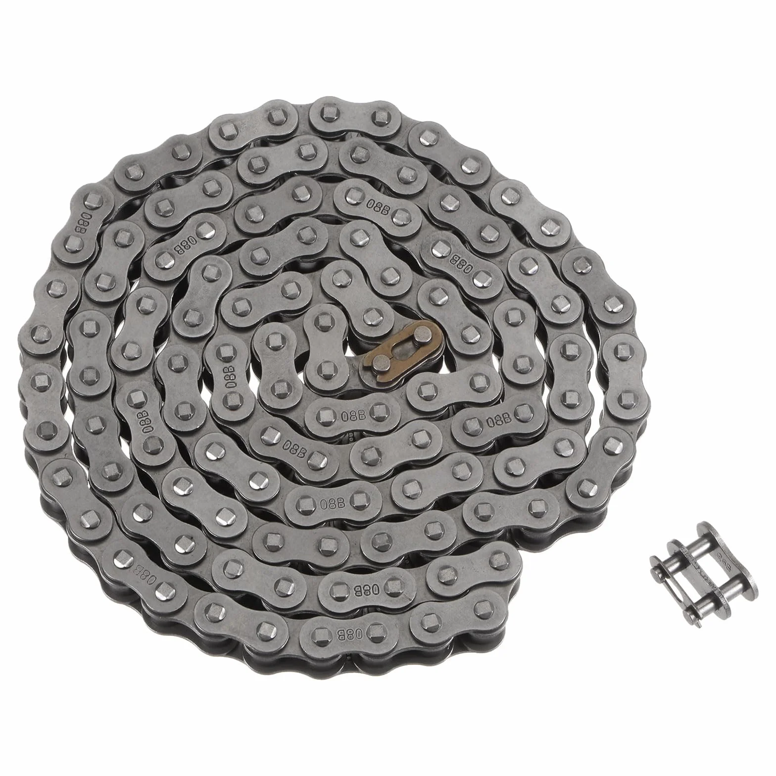 sourcing map 08B Rodillos Cadena de Acero al Carbono 1/2" 5 Pies 120 Eslabones para Maquinaria Industrial