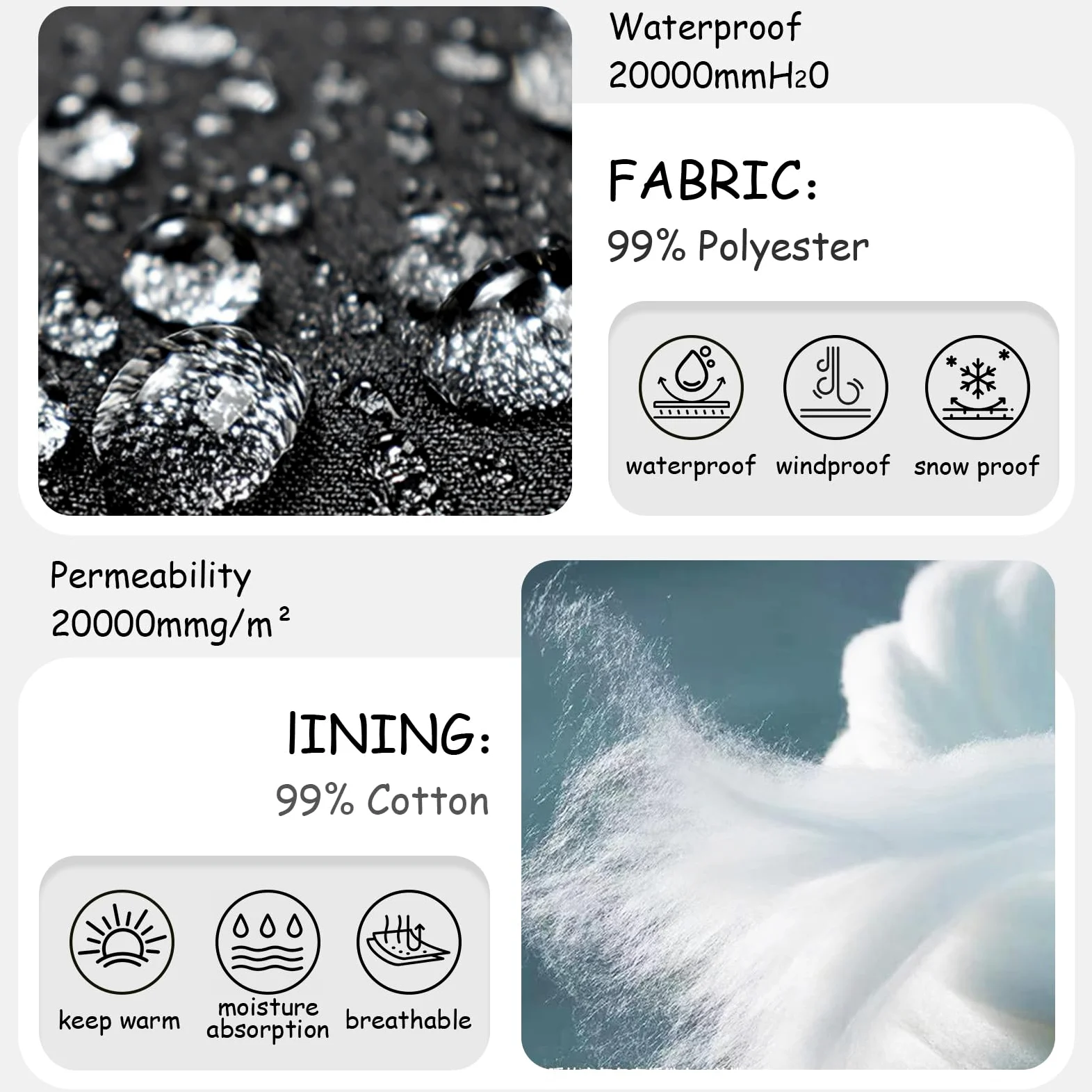 Traje de esquí infantil de 2 piezas, resistente al viento, impermeable, chaqueta de esquí con capucha + pantalones de esquí, transpirable, cálido, traje de nieve acolchado para niños y niñas
