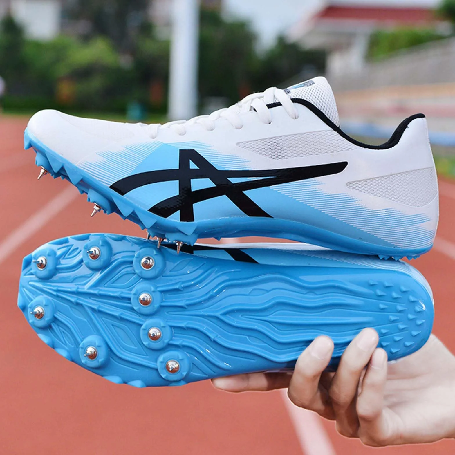 Zapatillas de Clavos para Atletismo Ligero Running Salto Largo Training