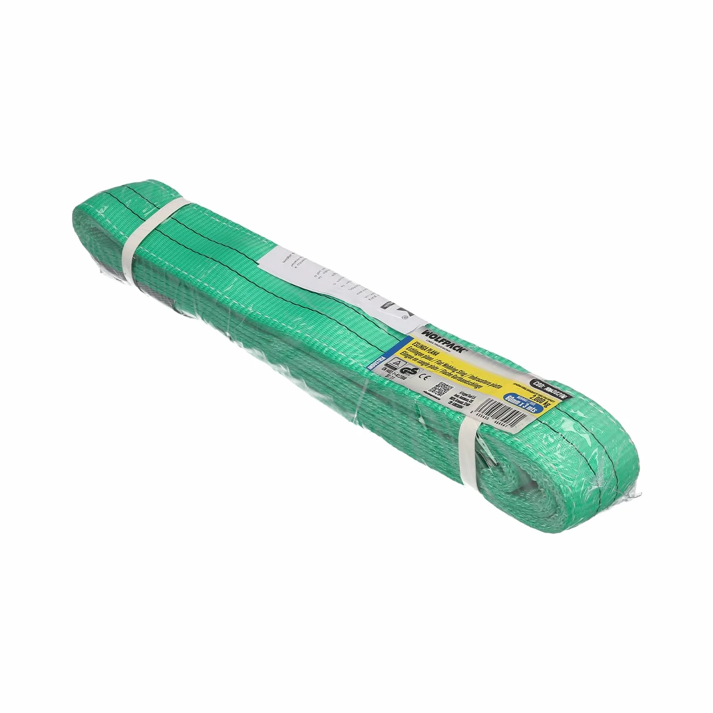 WOLFPACK LINEA PROFESIONAL Eslinga Plana Doble Banda 2000 Kg 5 Metros 6 cm Poliester Verde