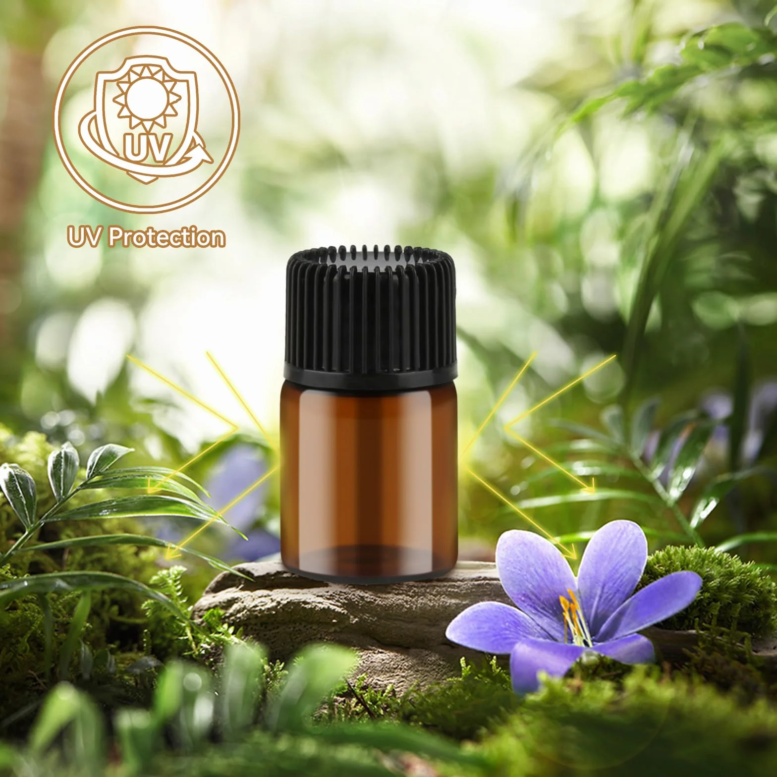 Botes Aceites Esenciales 30 Ámbar 2ml Mini Bottiglia di Vetro Rellenable con Embudos Cuentagotas