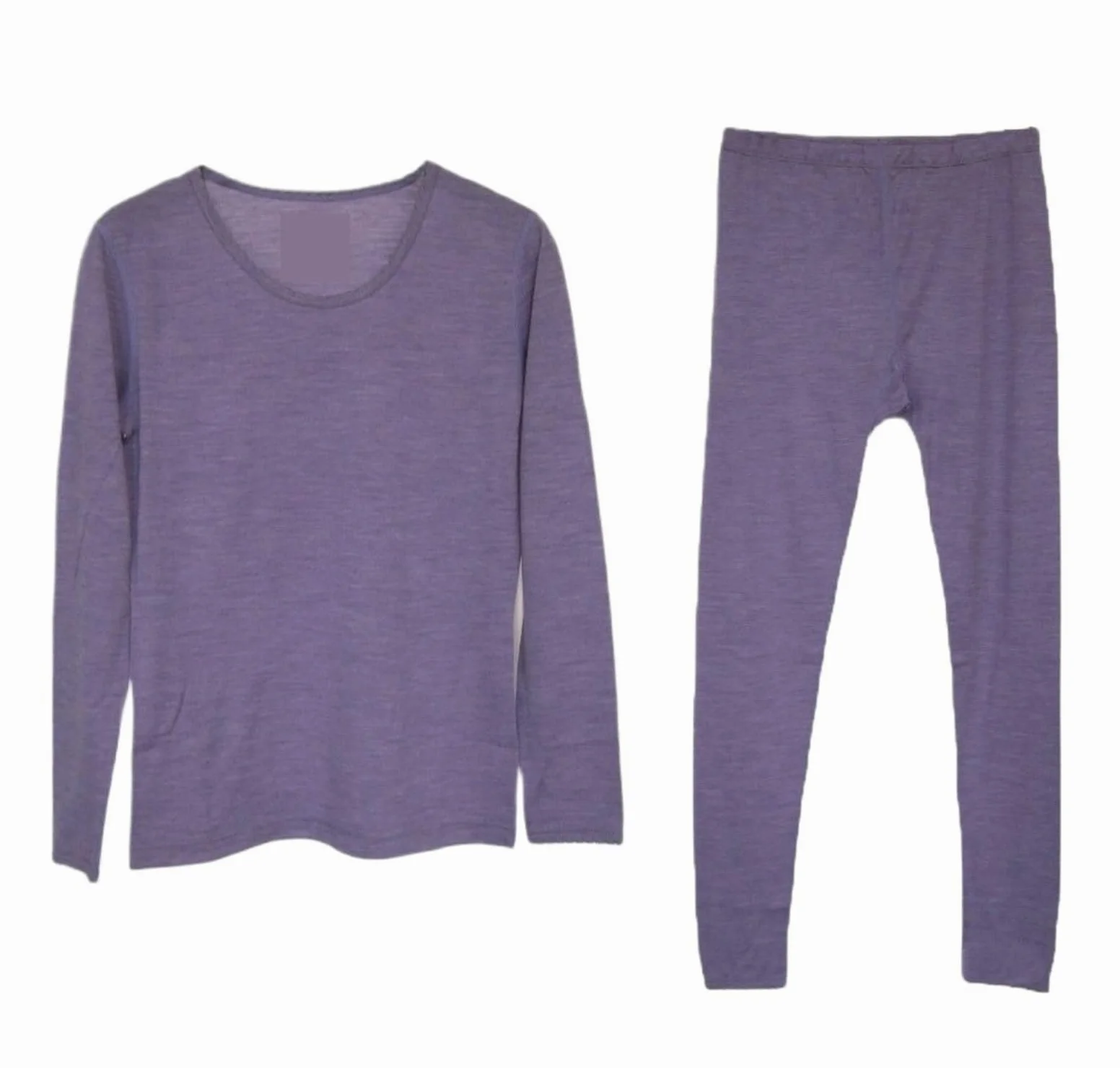 Ropa Termica Pare Mujer Conjunto de Capa Base de Lana for Mujer Conjunto de Ropa Interior térmica de Lana Ligera Top e Inferior for Mujer(Purple02 (1 Set),Size M)
