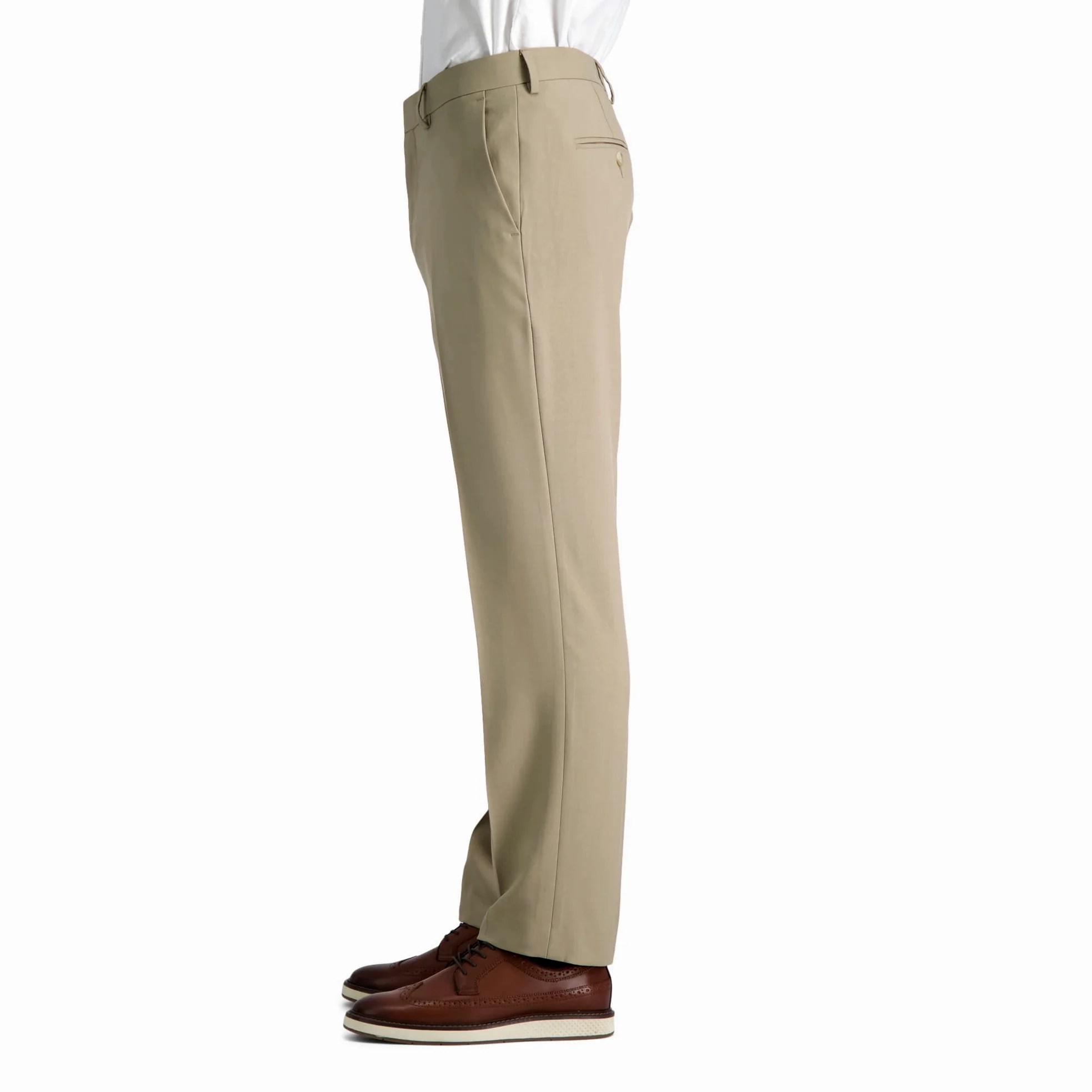 Haggar - Pantalones de vestir cómodos de alta calidad para hombre, ajuste recto, parte delantera plana (tallas regulares y superiores a la L), 40W x 30L